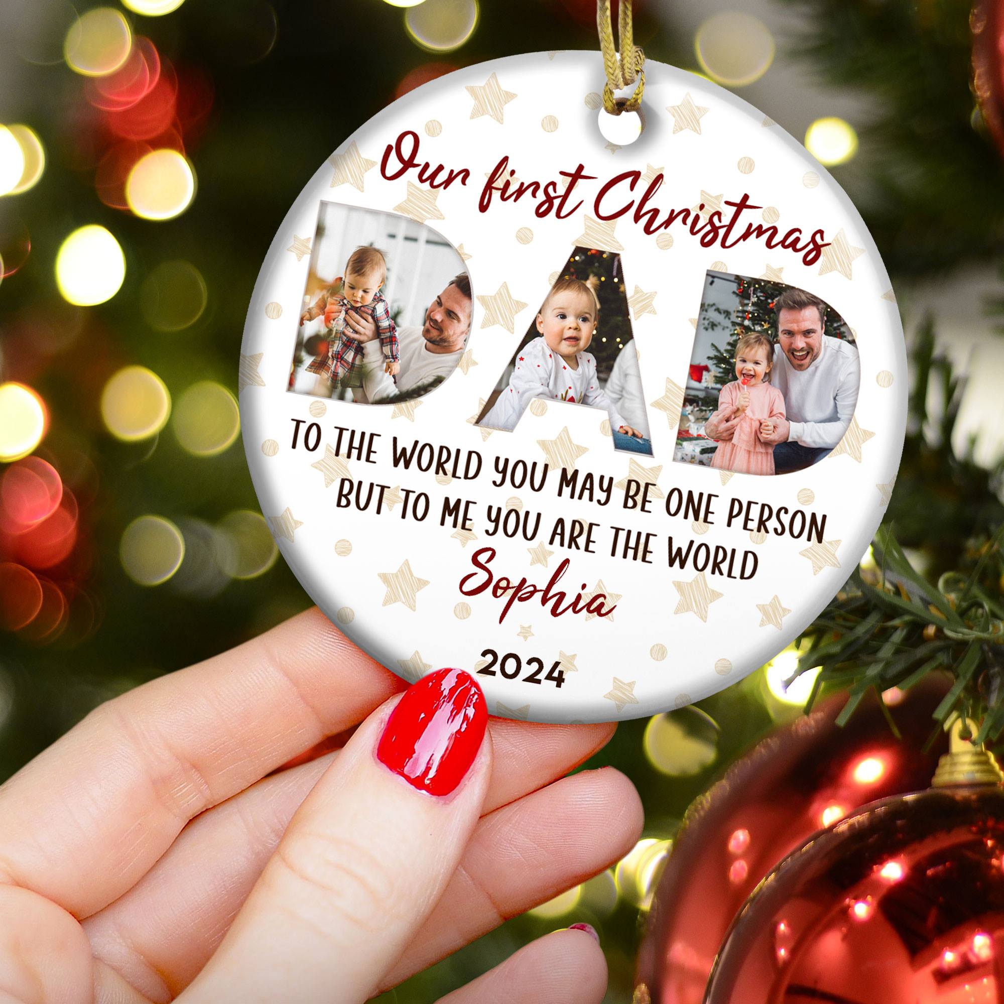 To The World You May Be One Person - Personalized Ceramic Photo Ornament