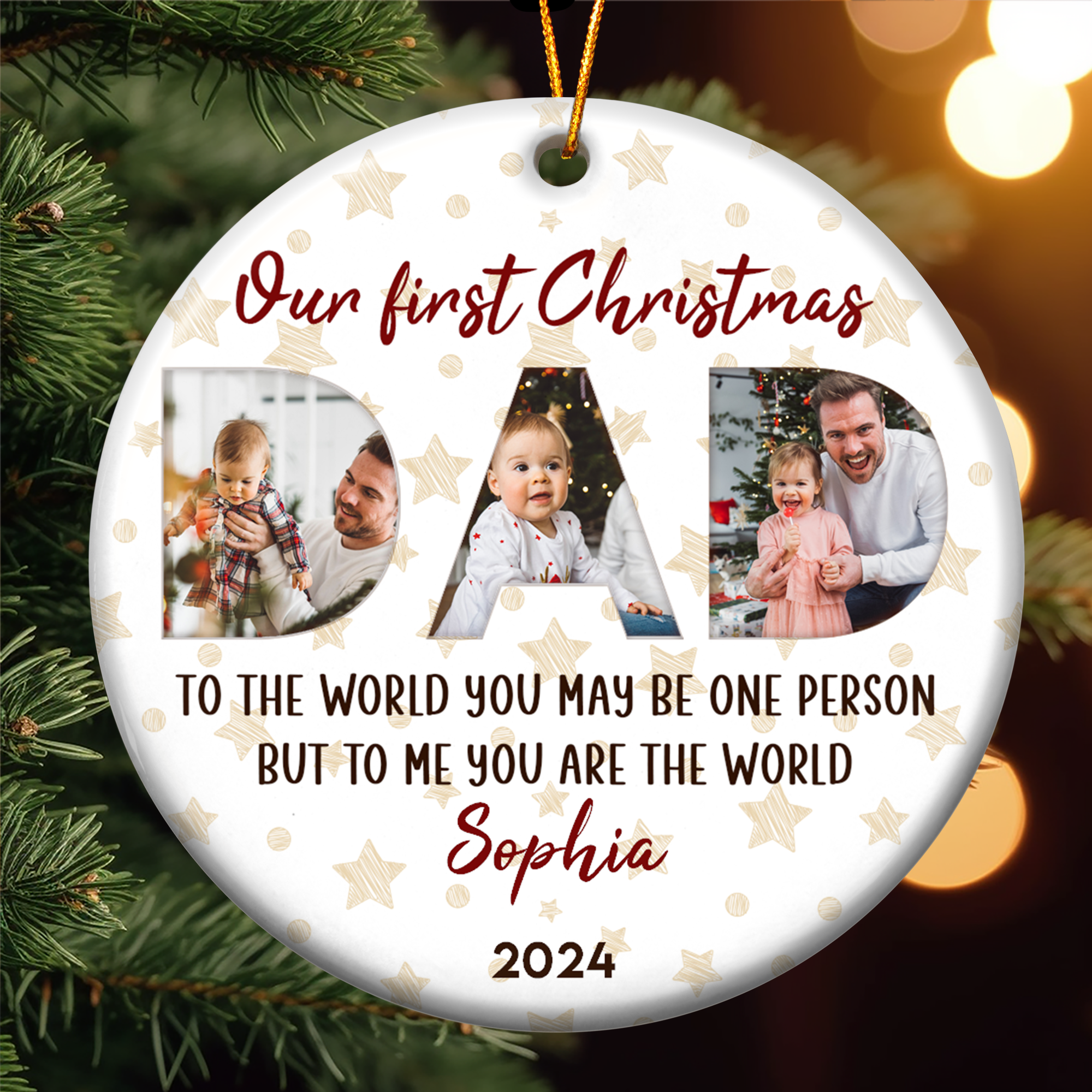 To The World You May Be One Person - Personalized Ceramic Photo Ornament