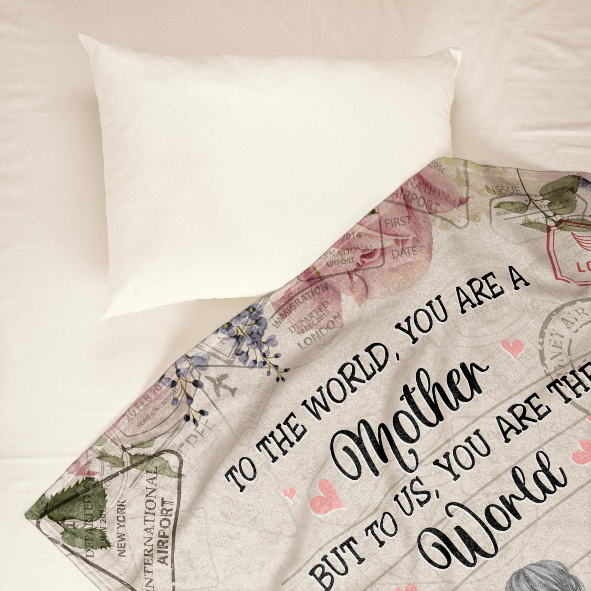 To Us You Are The World - Personalized Blanket - Mother's Day Gift For Mom, Mother