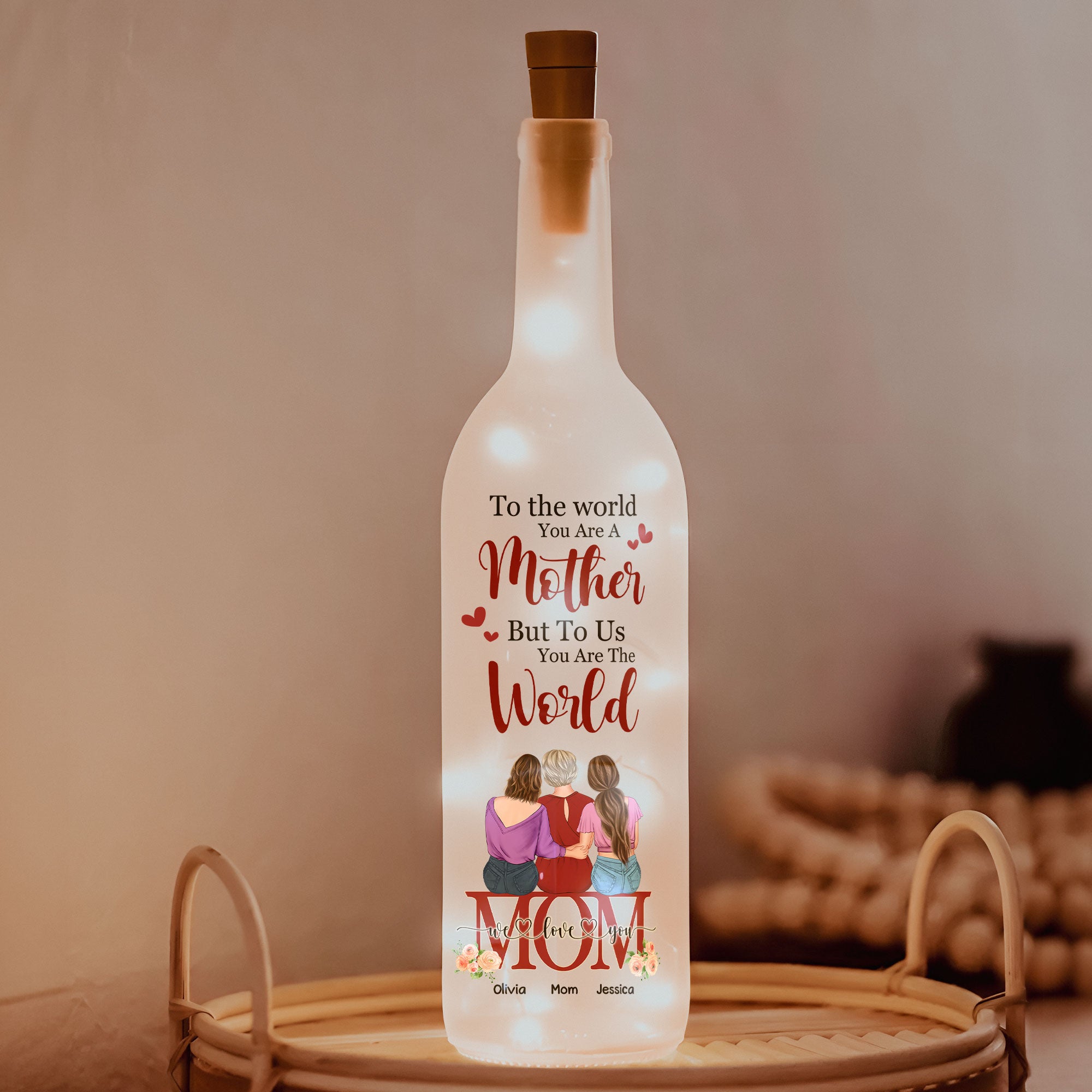 To Us You Are The World - Personalized Bottle Lamp