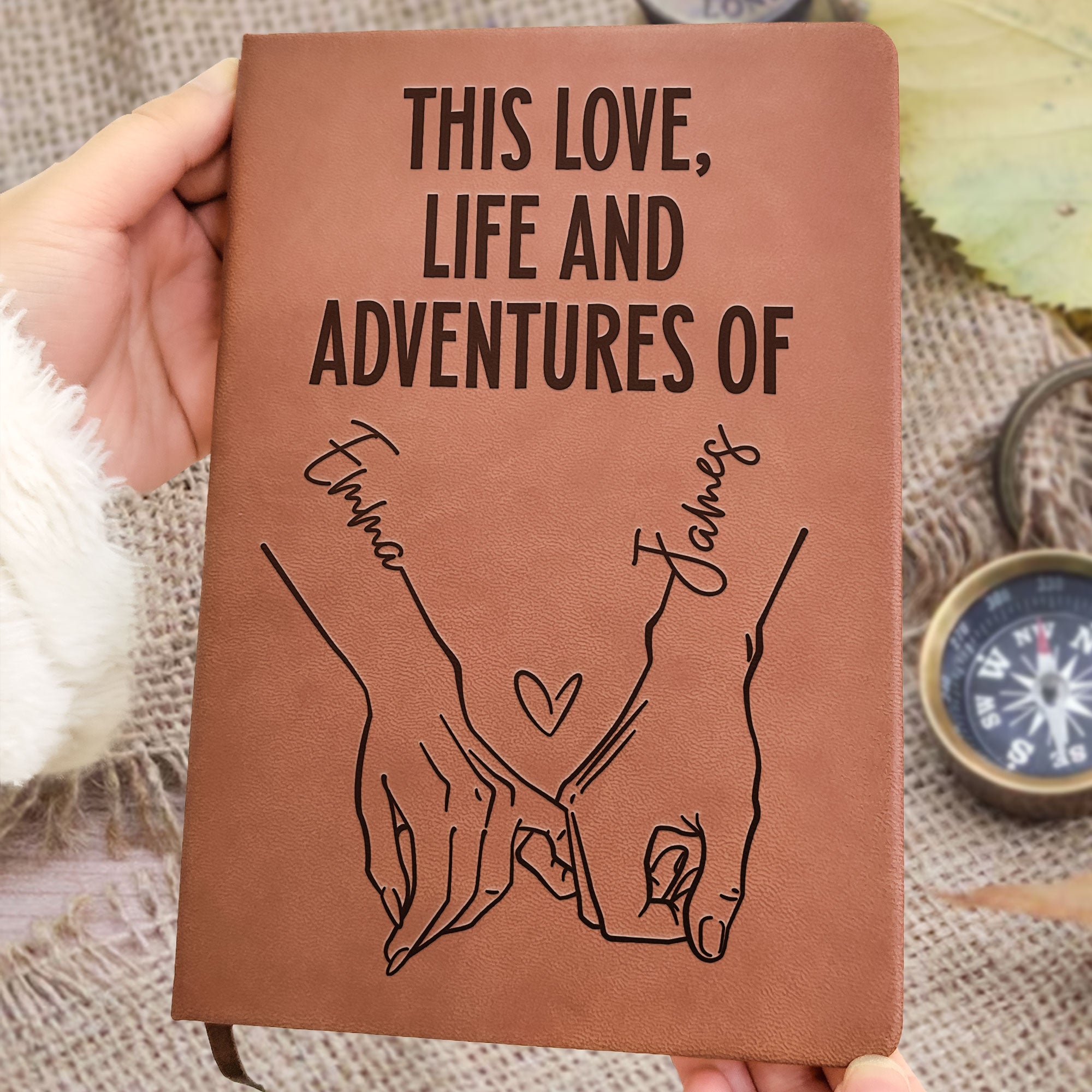 Together In Life, Love & Adventures - Personalized Leather Journal