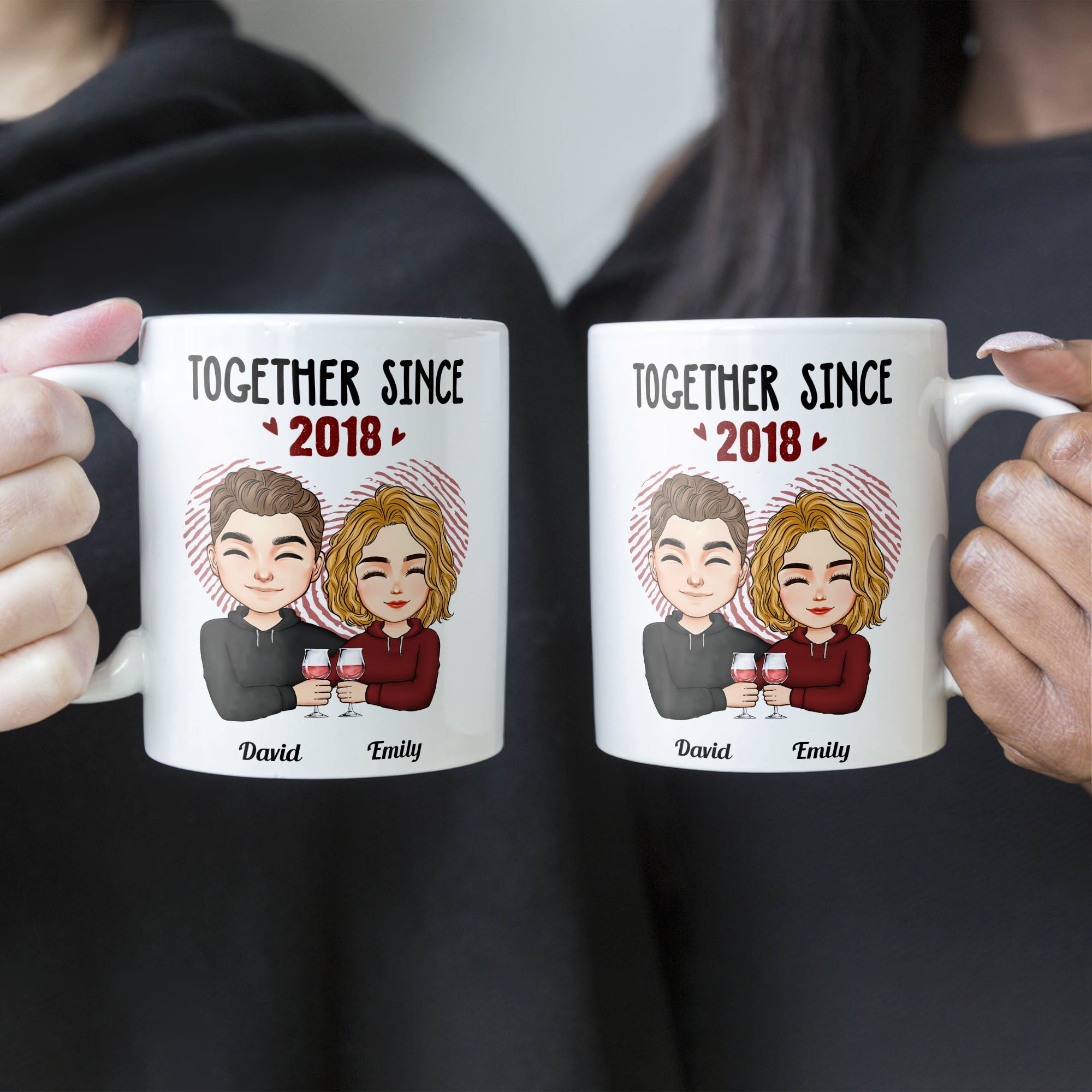 Together Since - Cartoon Couple Version - Personalized Mug