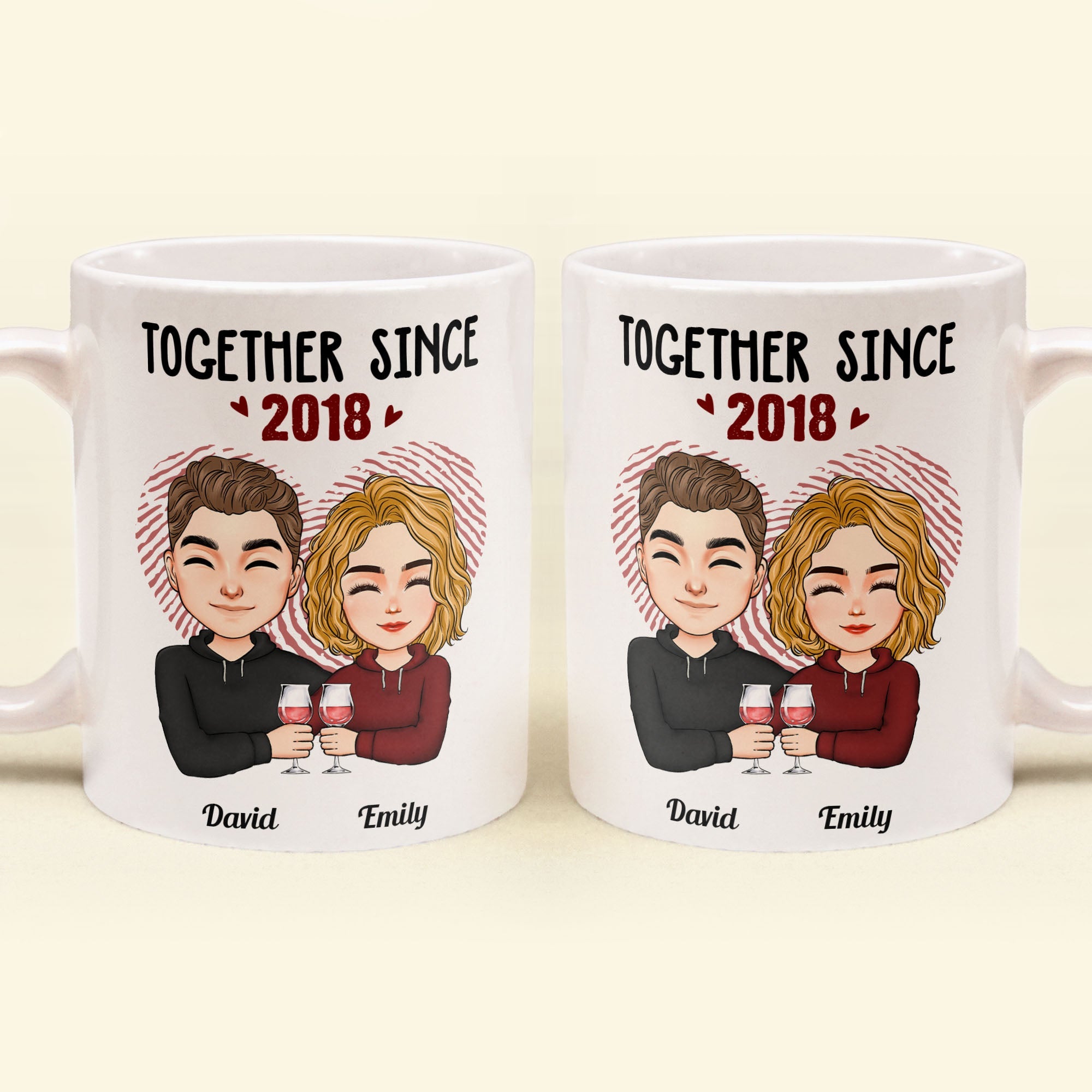 Together Since - Cartoon Couple Version - Personalized Mug