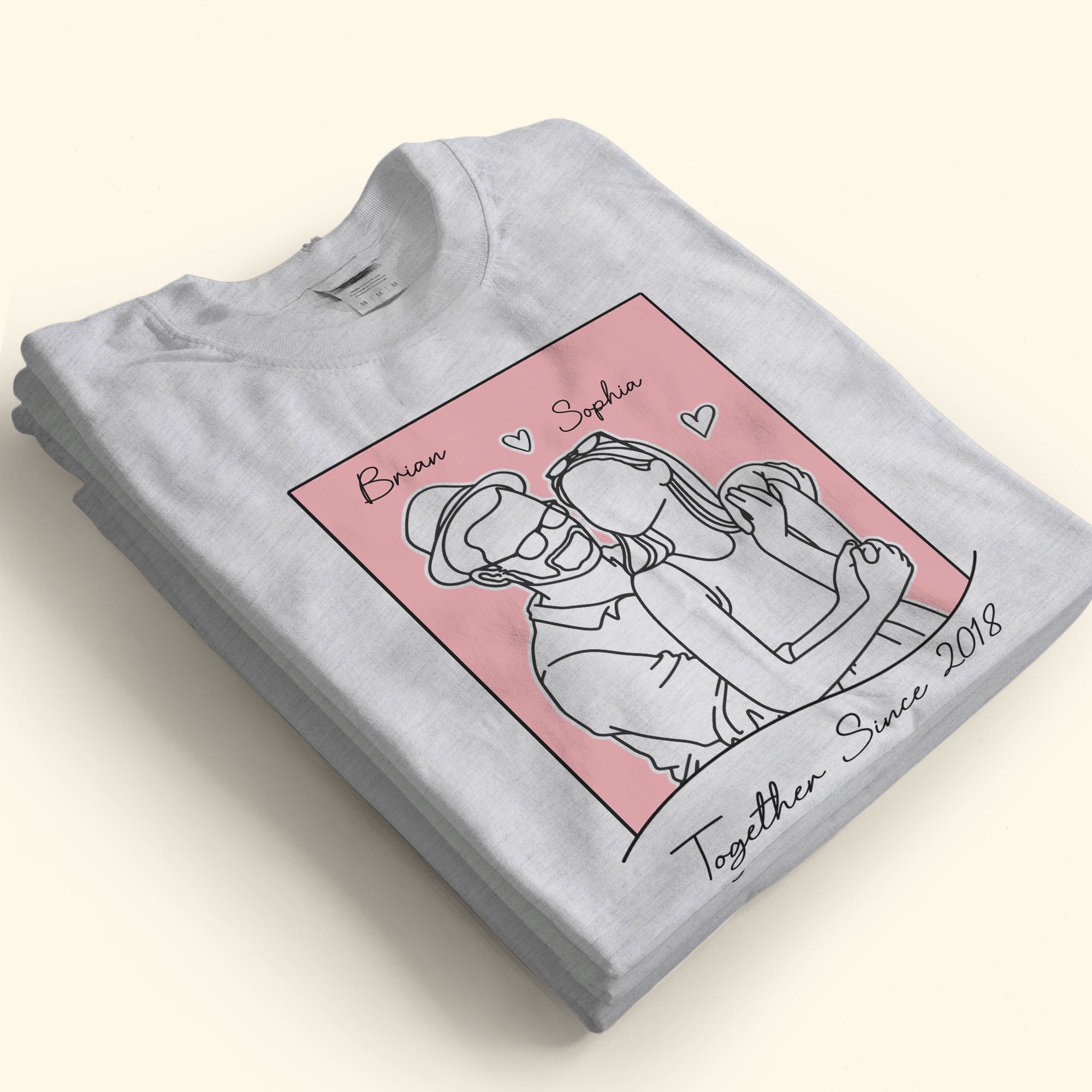 Together Since Couple Line Art - Personalized Shirt