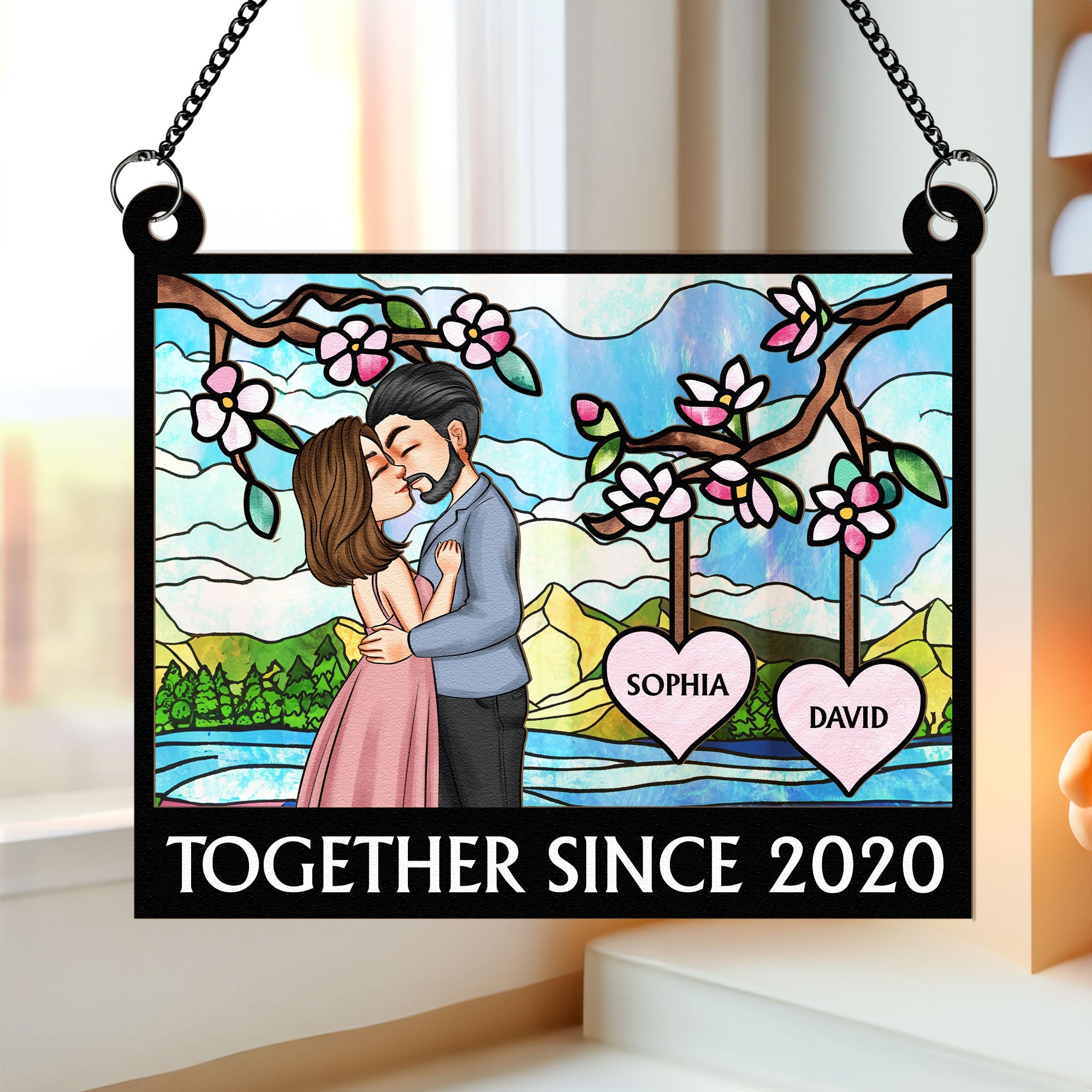 Together Since New Version - Personalized Window Hanging Suncatcher Ornament