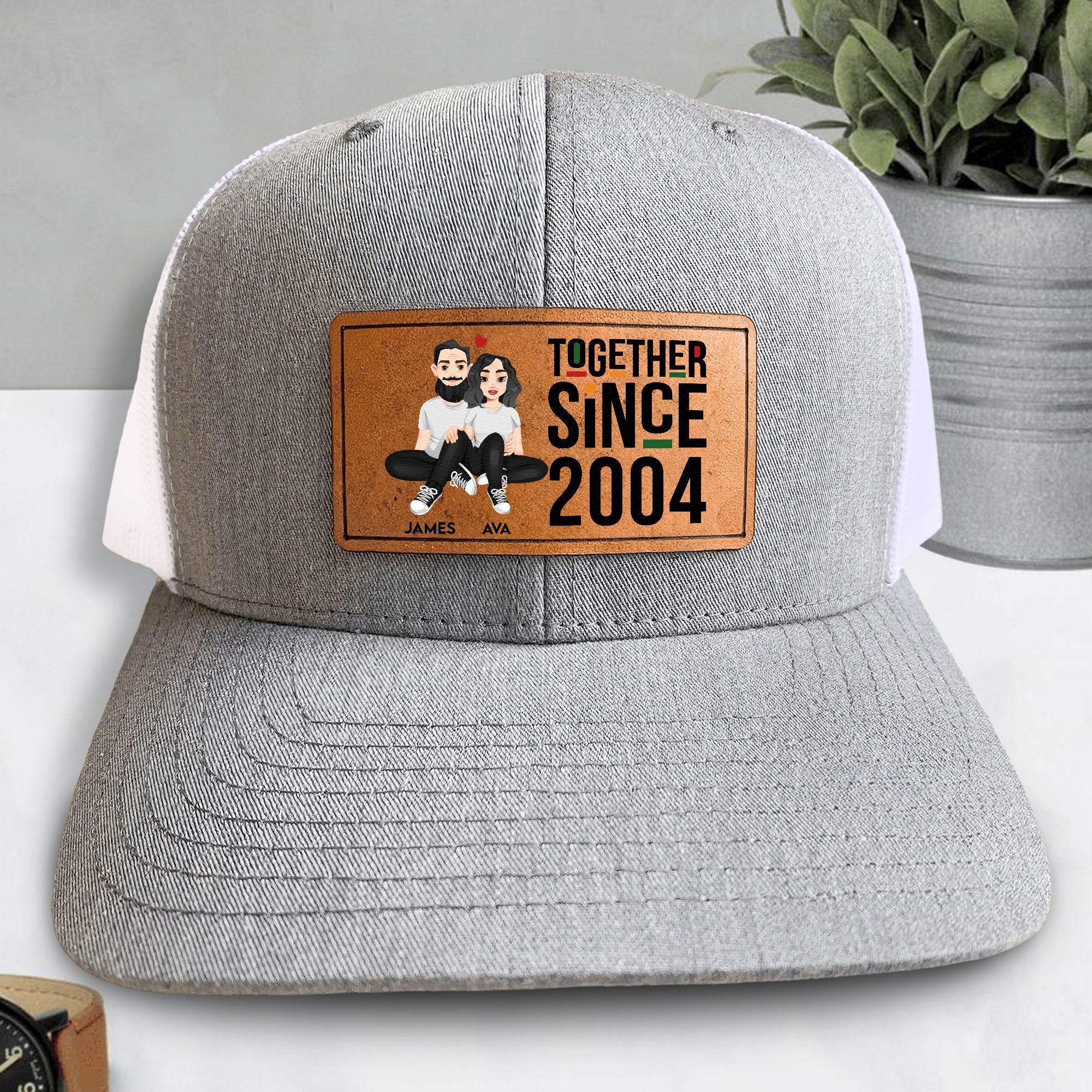 Together Since - Personalized Leather Patch Hat