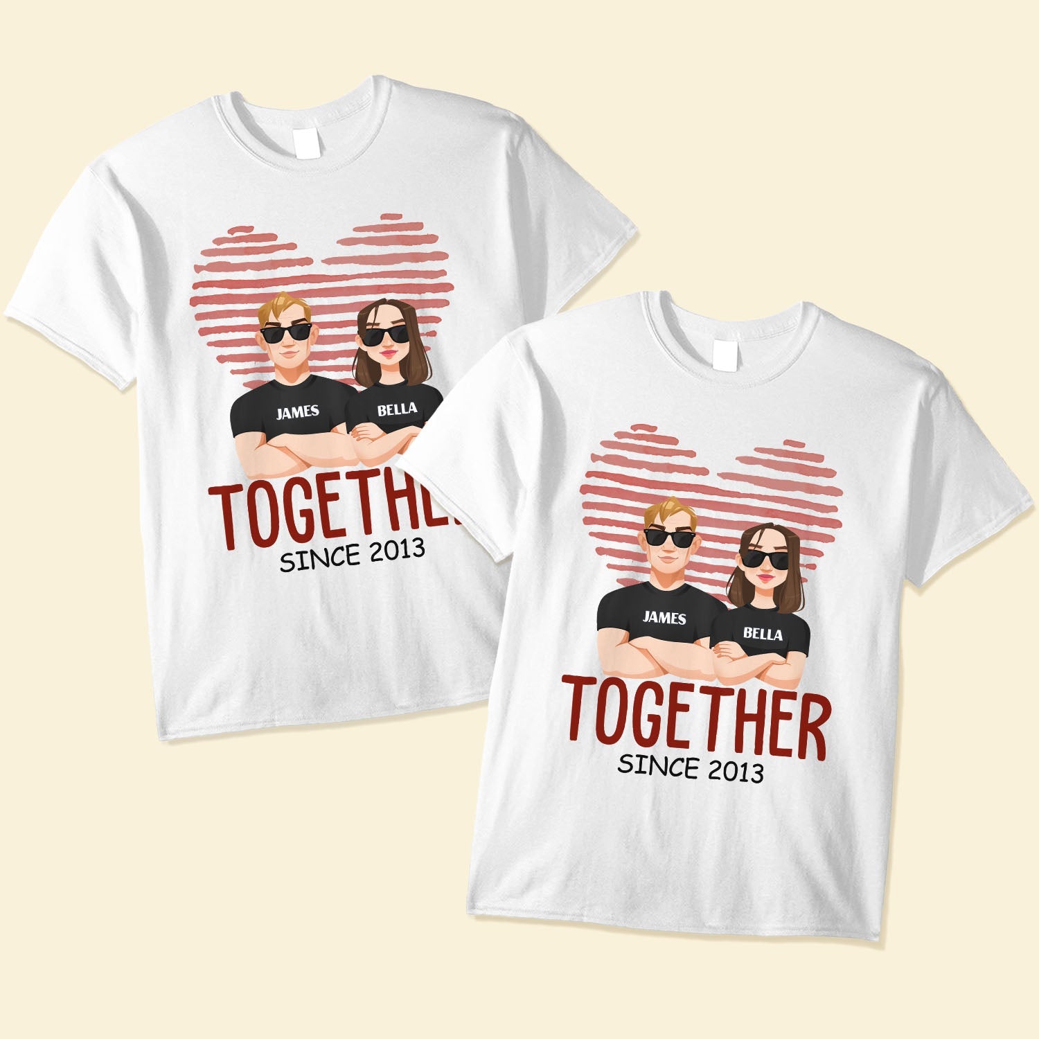 Together Since - Personalized Matching Couple Shirts