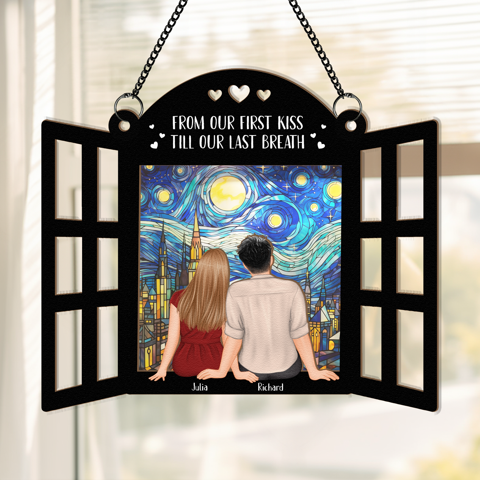 Together Since Romantic Couples - Personalized Window Hanging Suncatcher Ornament