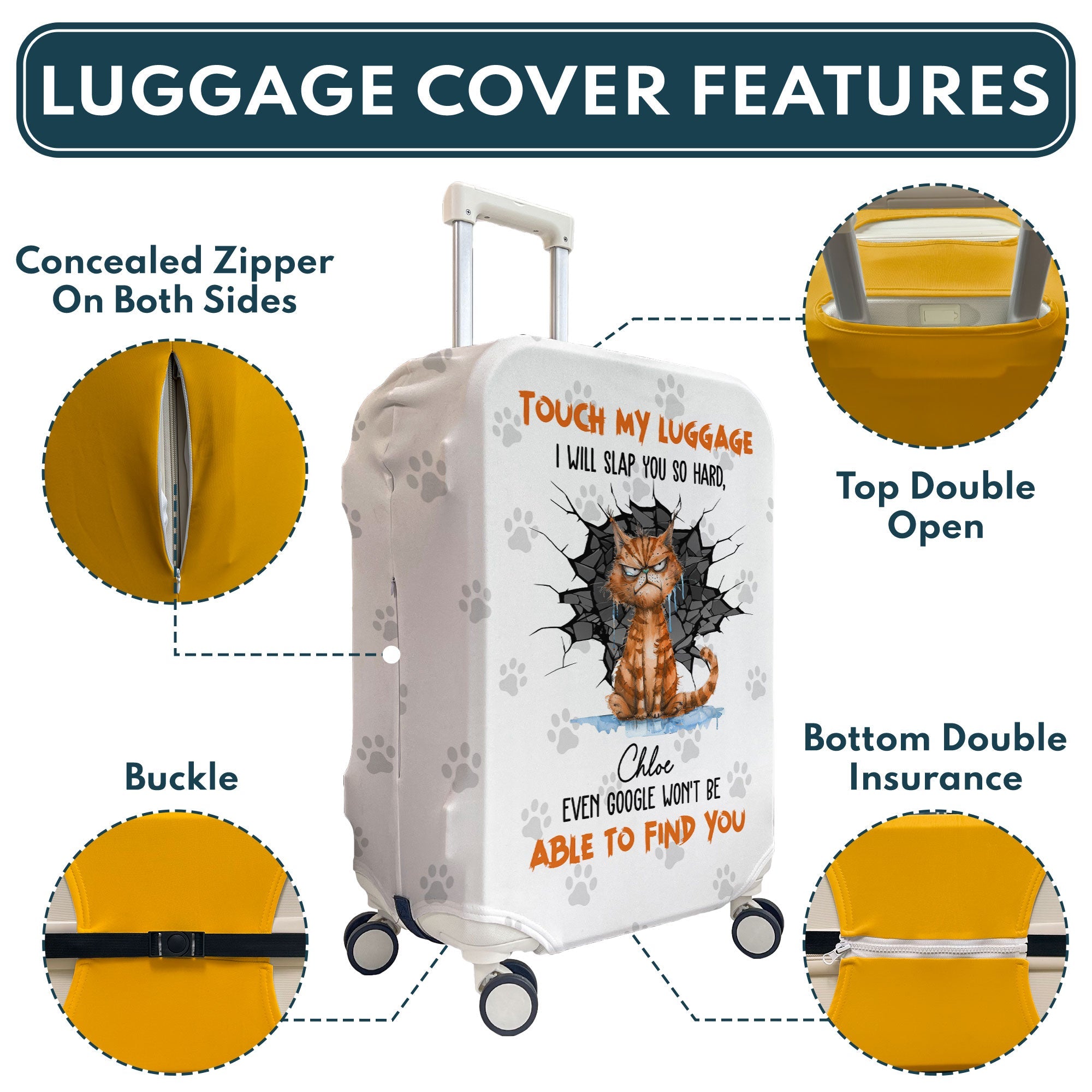 Touch My Luggage - Personalized Luggage Cover