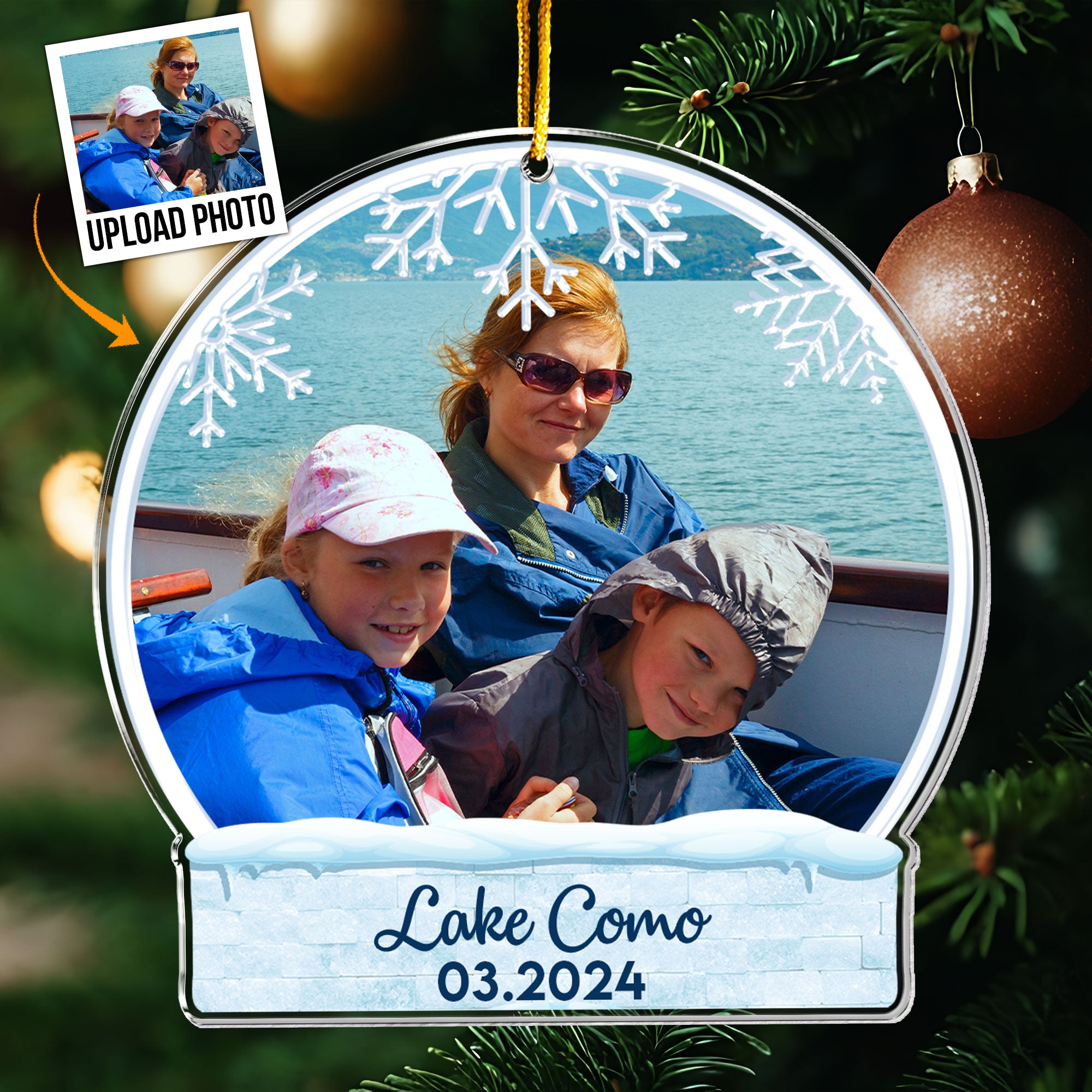 Travel Memories - Personalized Acrylic Photo Ornament