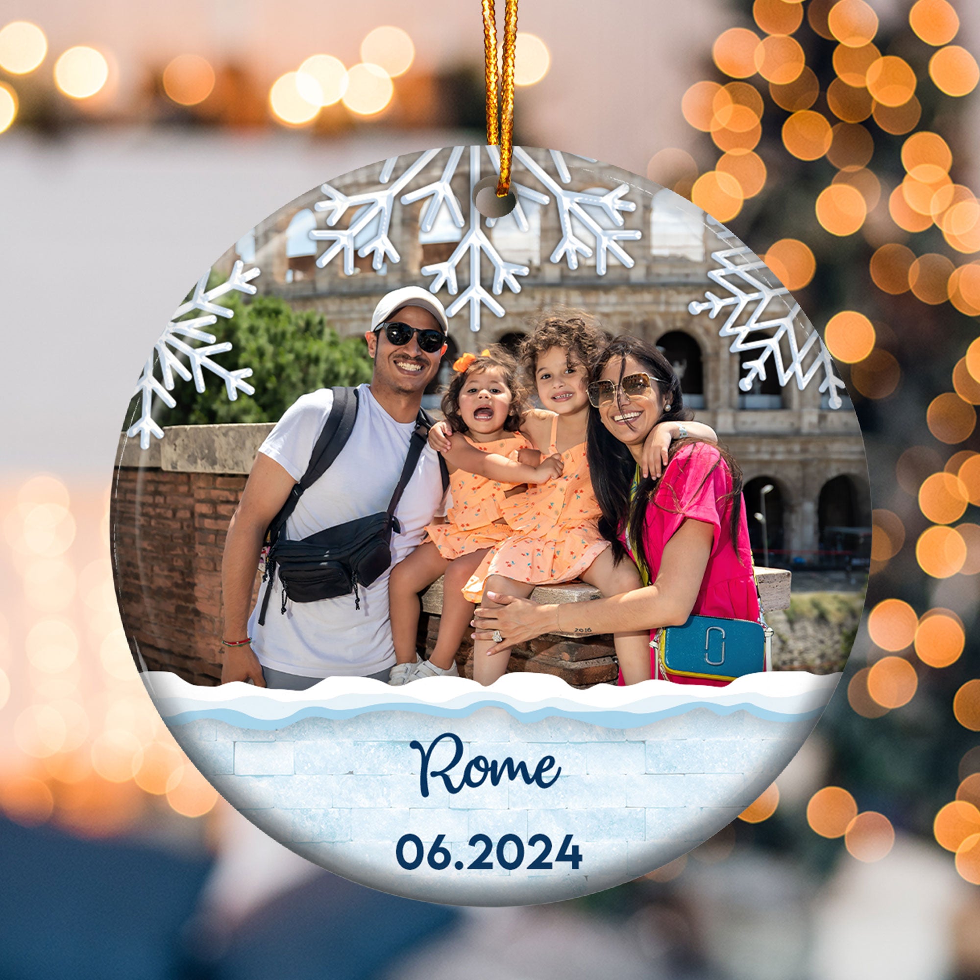 Travel Memories - Personalized Ceramic Photo Ornament