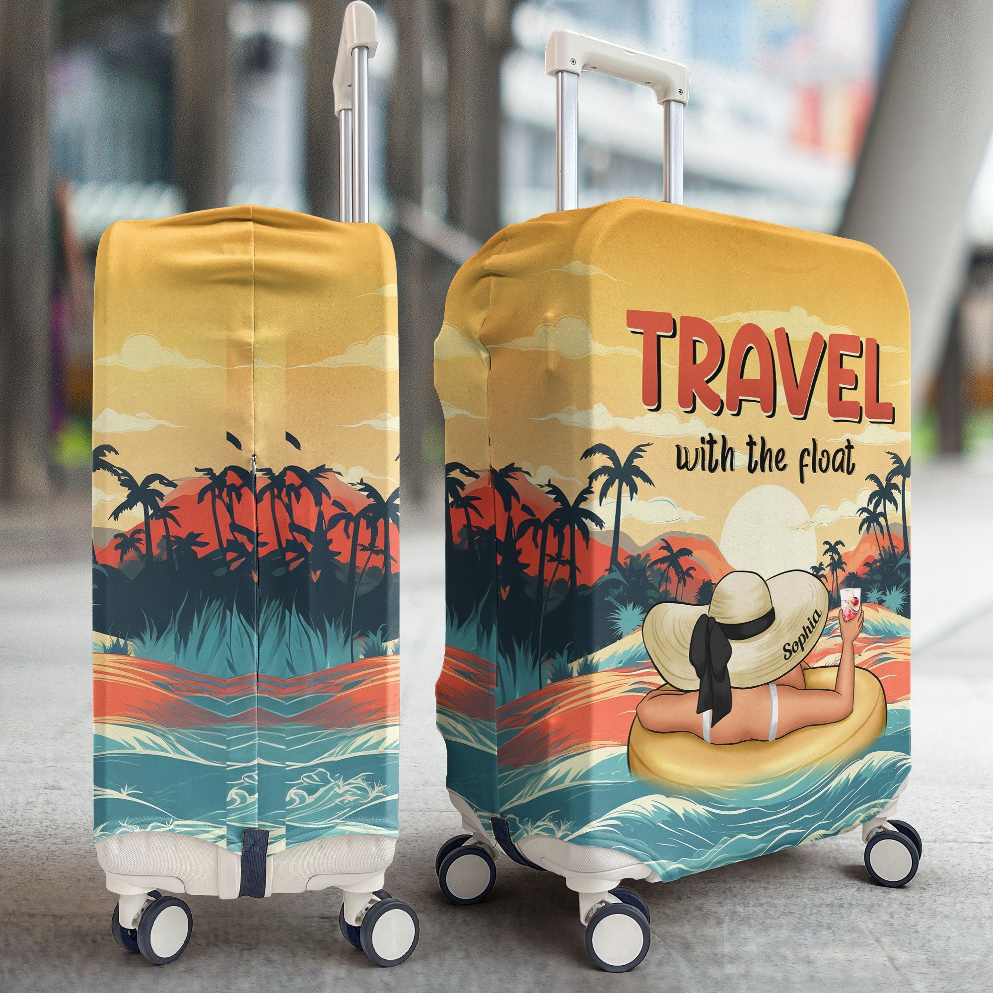 Travel With The Float - Personalized Luggage Cover