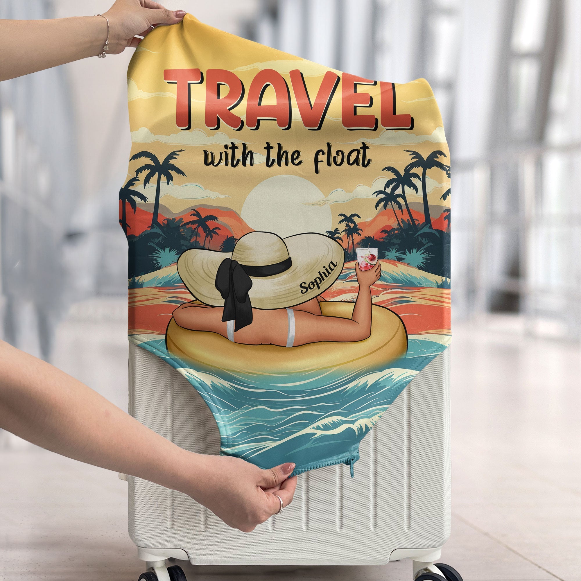 Travel With The Float - Personalized Luggage Cover