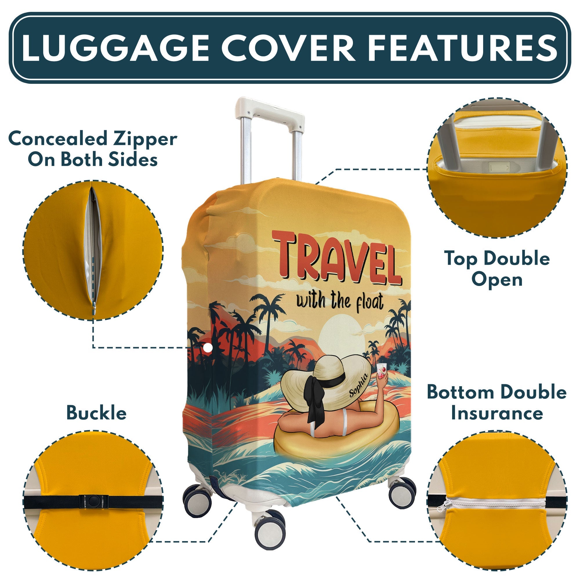 Travel With The Float - Personalized Luggage Cover