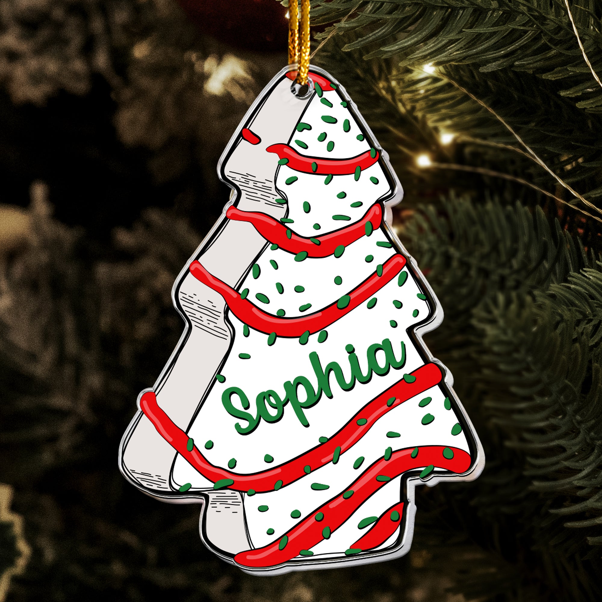 Tree Cake Name Family - Personalized Acrylic Ornament