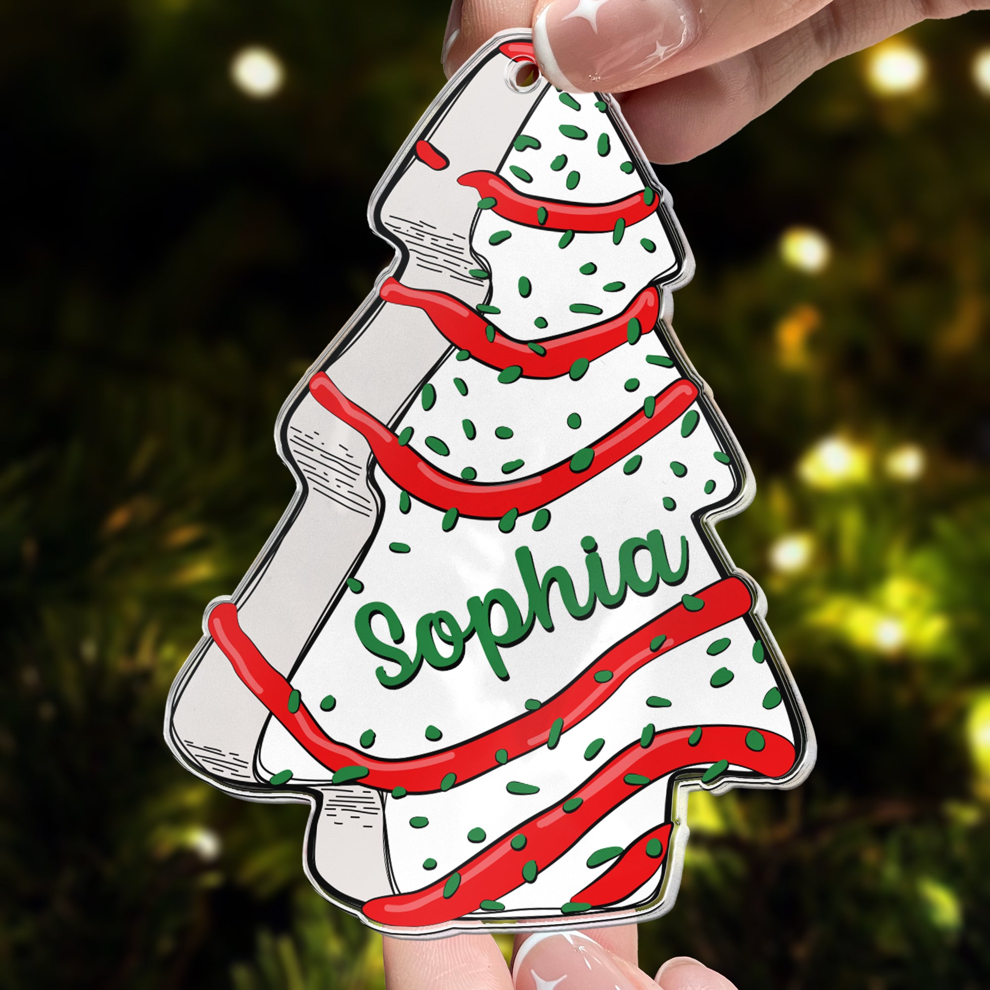 Tree Cake Name Family - Personalized Acrylic Ornament