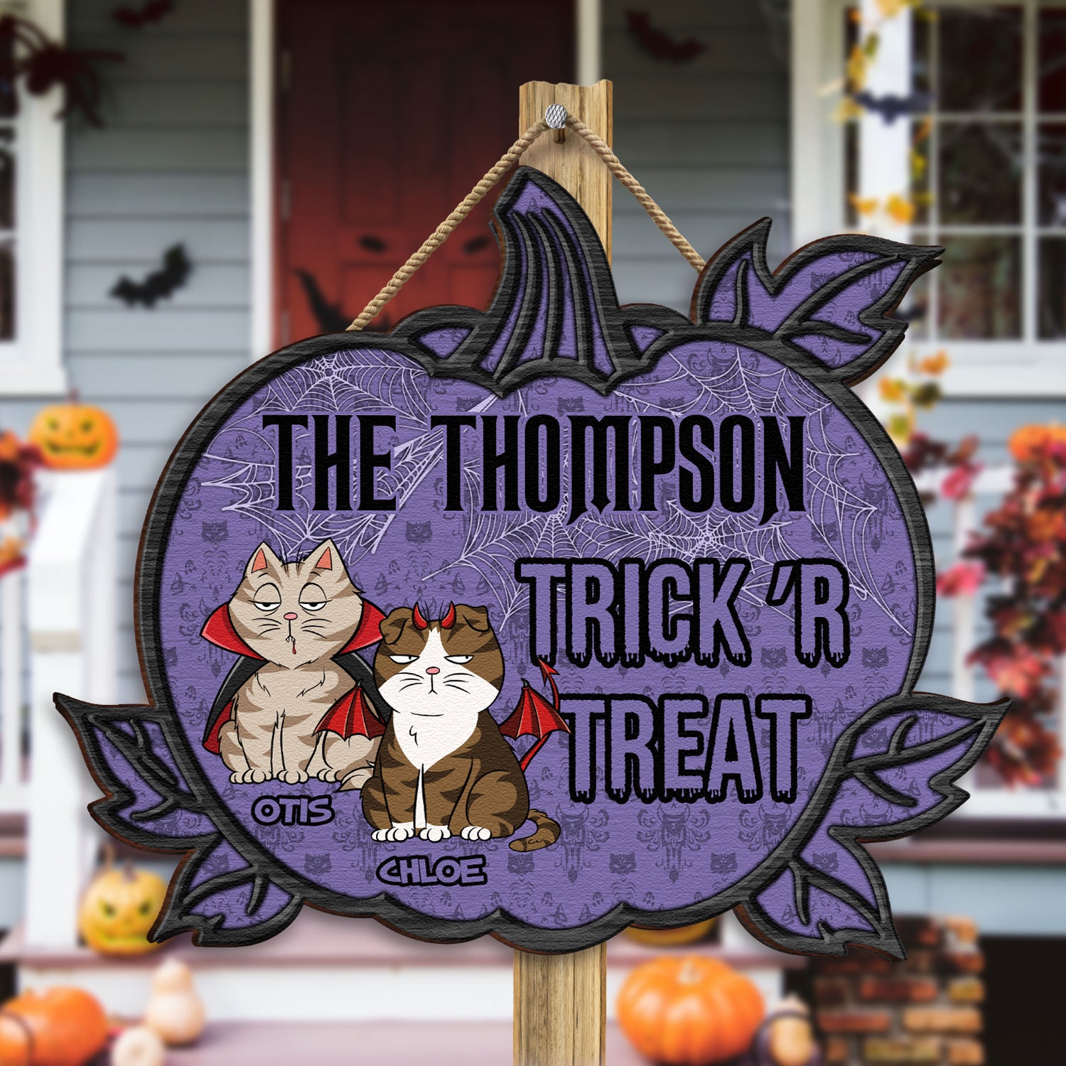 Trick 'r Treat From Cats- Personalized Wood Sign