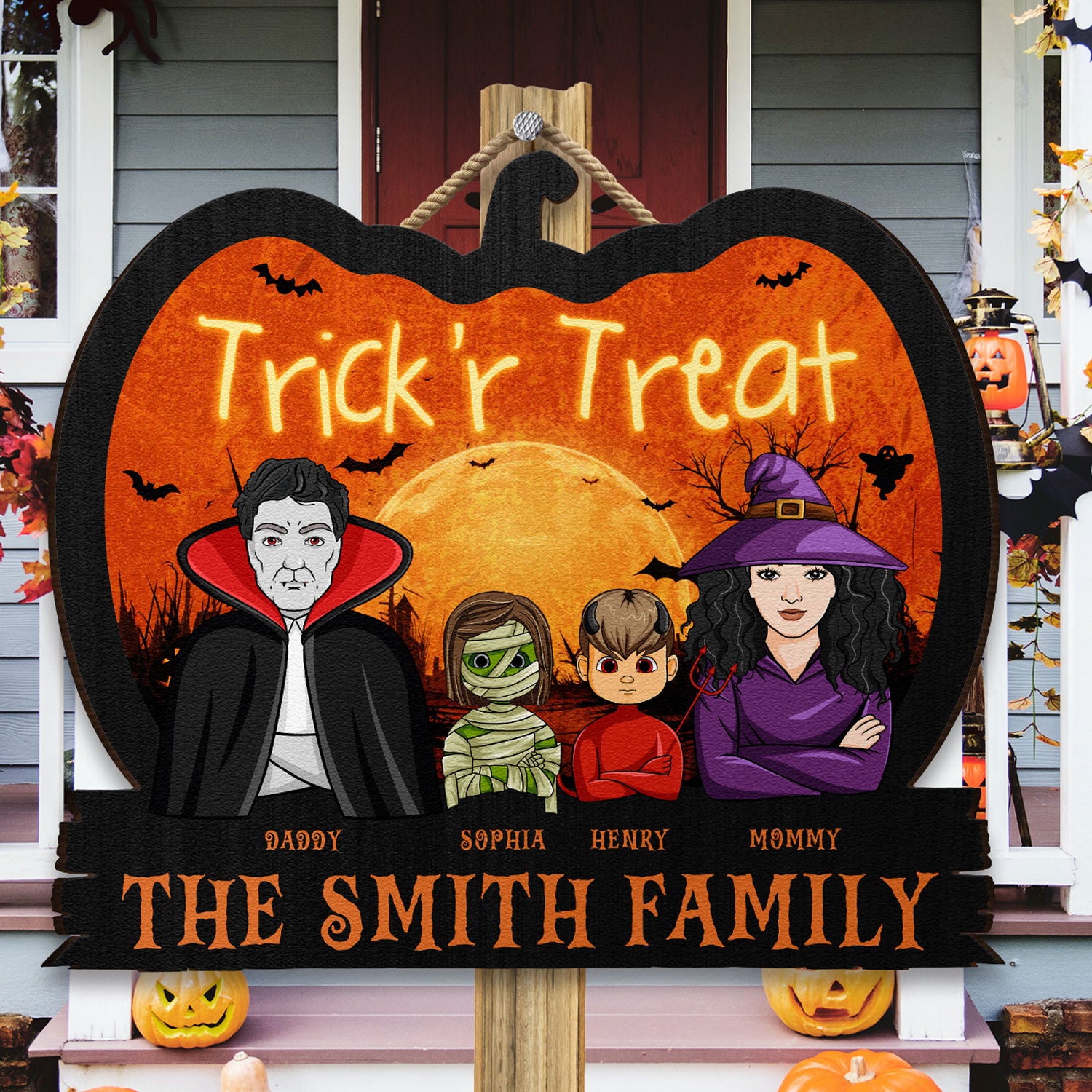 Trick 'r Treat - Personalized Custom Shaped Wood Sign