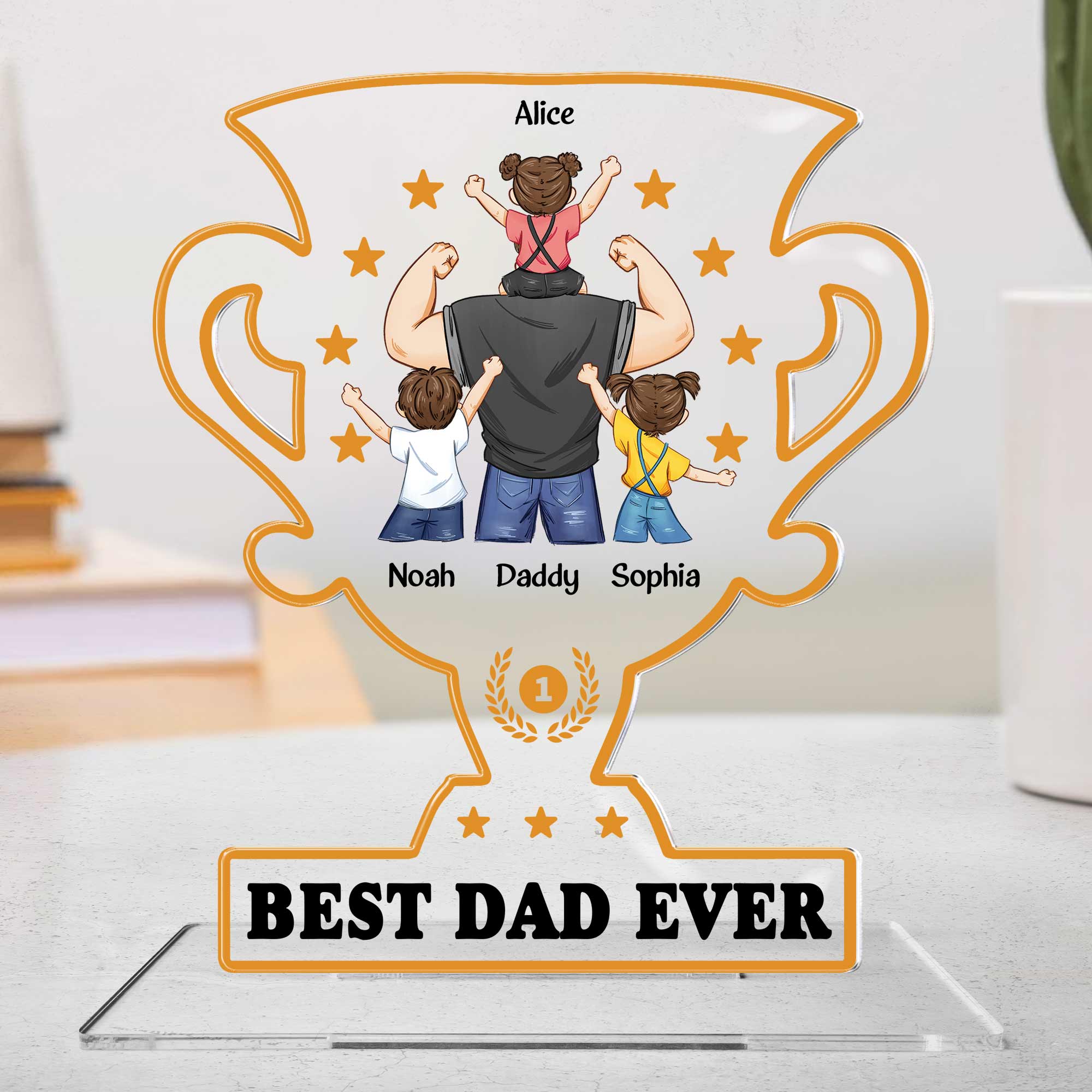 Trophy For The Best Dad - Personalized Acrylic Plaque