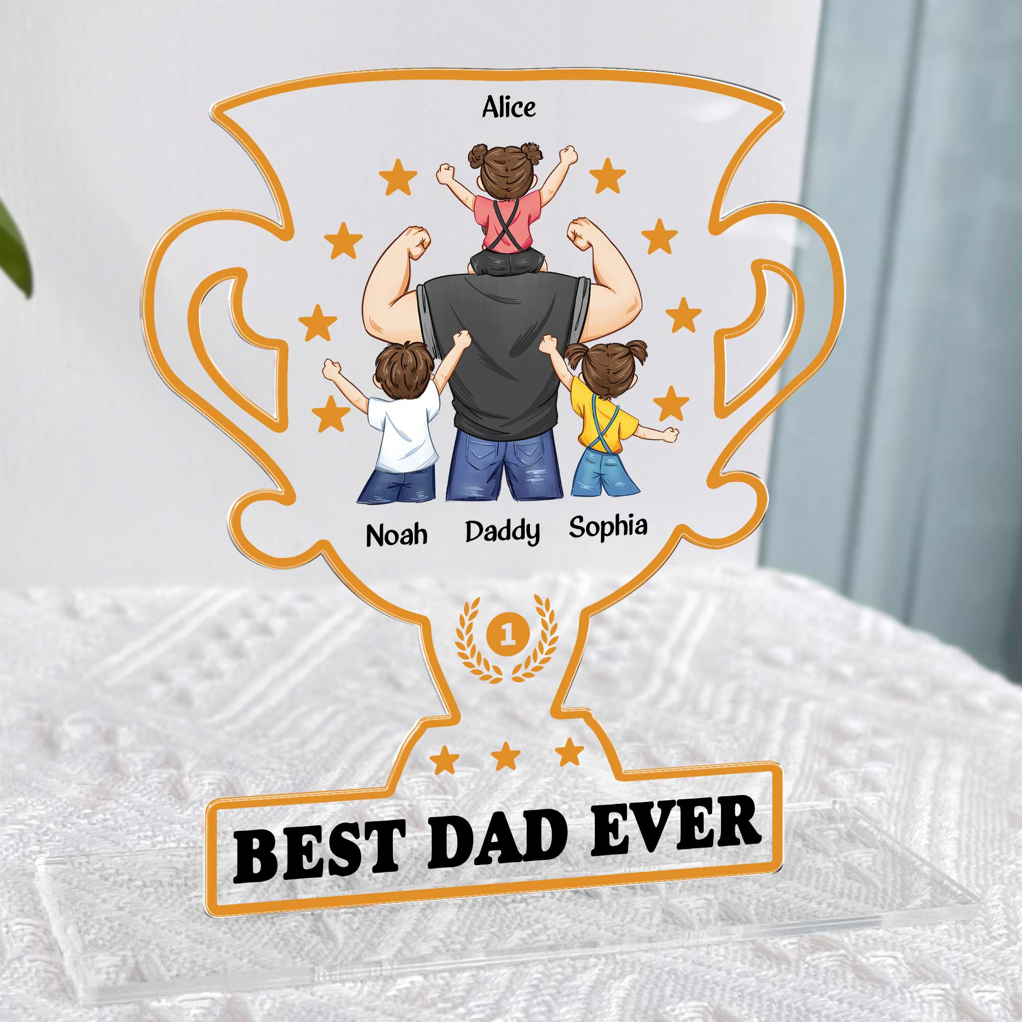 Trophy For The Best Dad - Personalized Acrylic Plaque