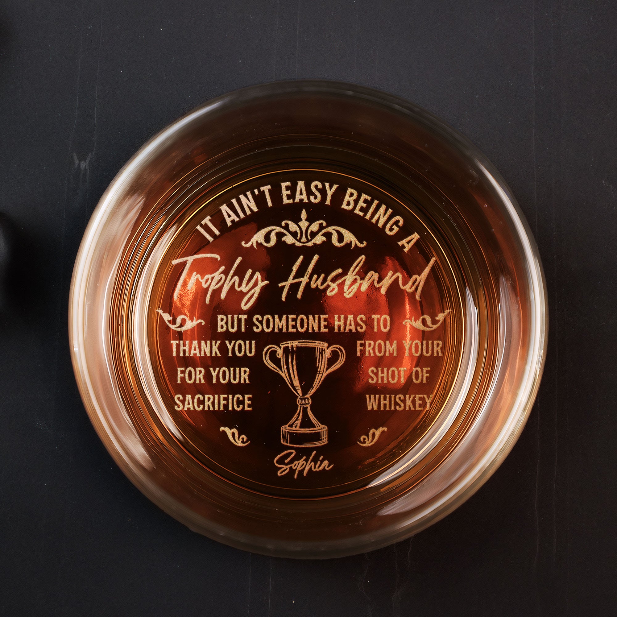 Trophy Husband - Personalized Engraved Whiskey Glass