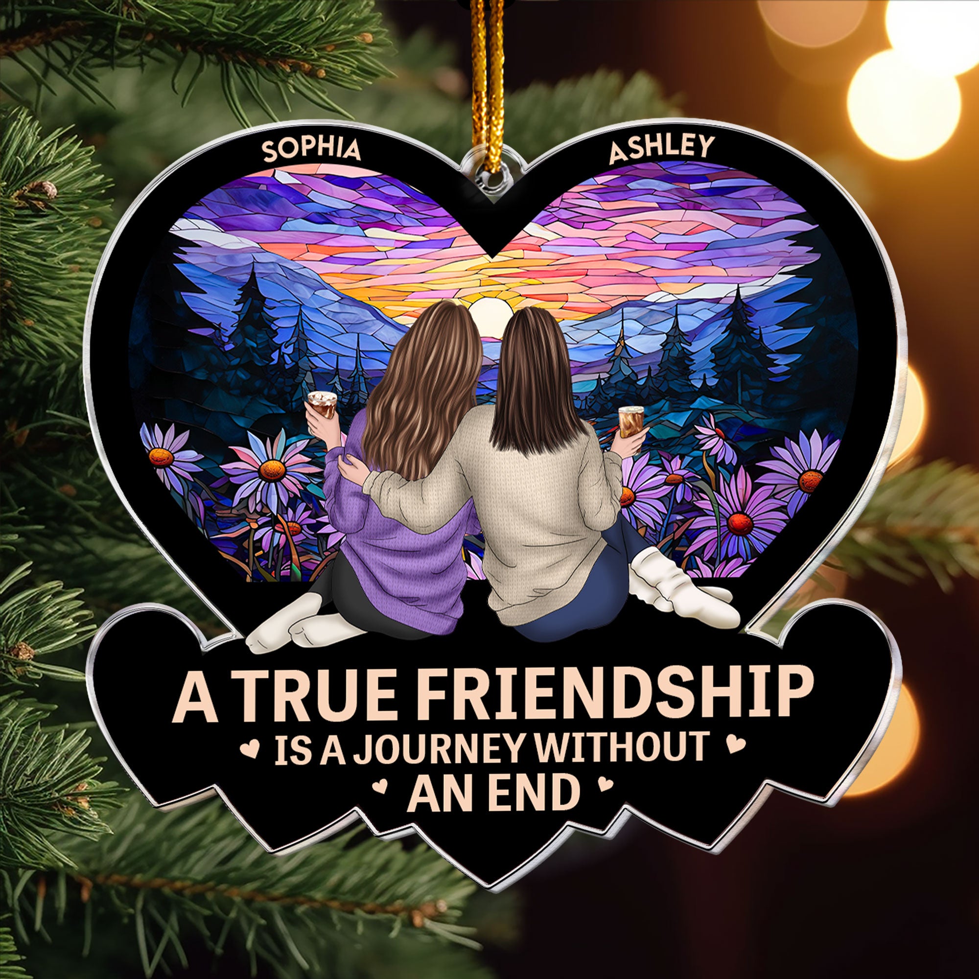 True Friendship Is A Journey - Personalized Acrylic Ornament