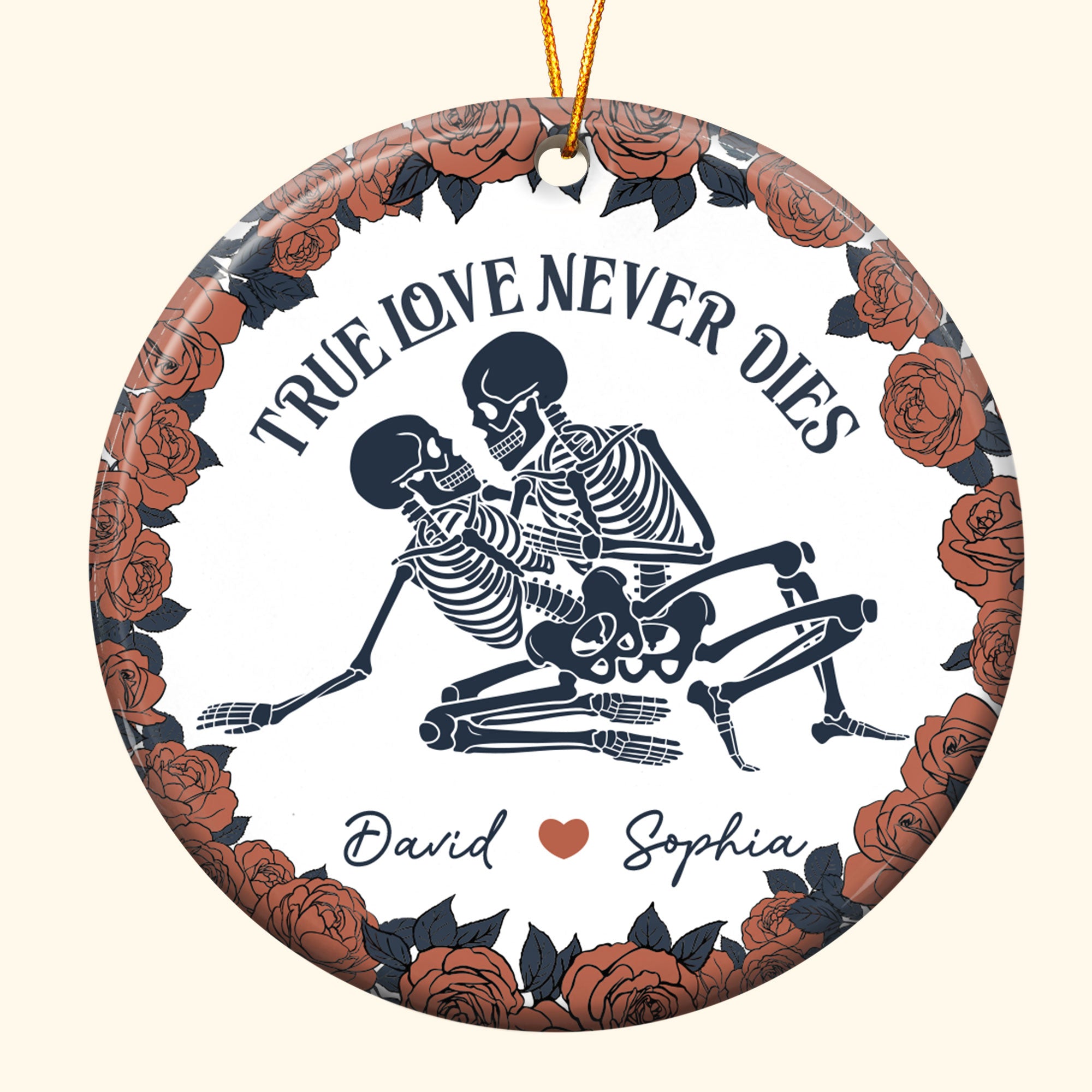 True Love Never Dies - Personalized Ceramic Ornament