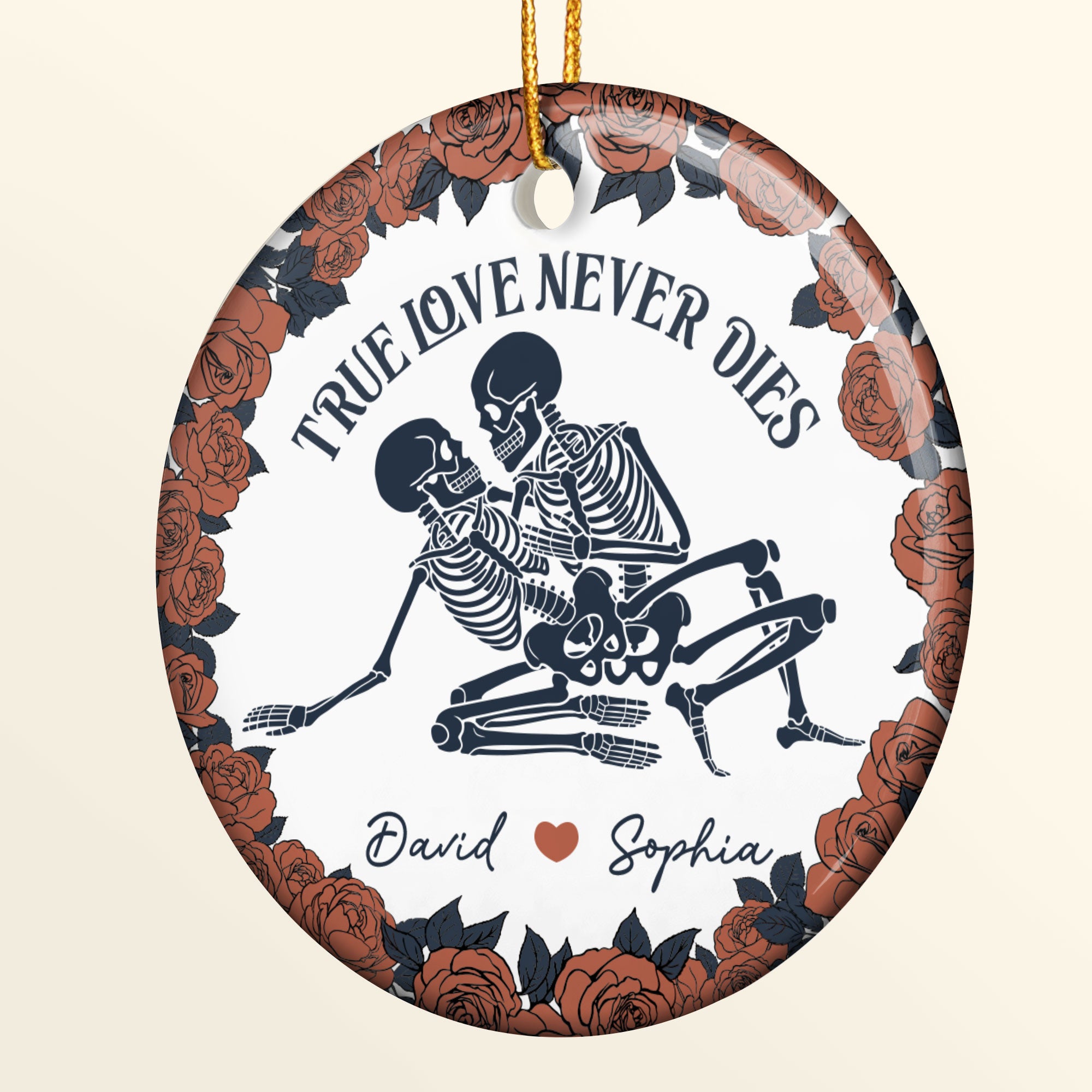 True Love Never Dies - Personalized Ceramic Ornament