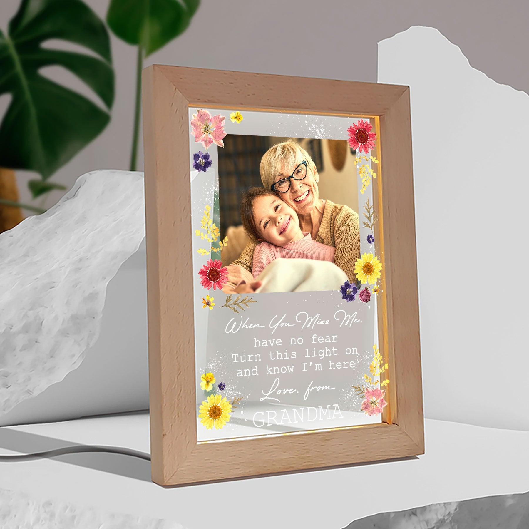 Turn This Light On And Know I'm Here - Personalized Photo Frame Lamp