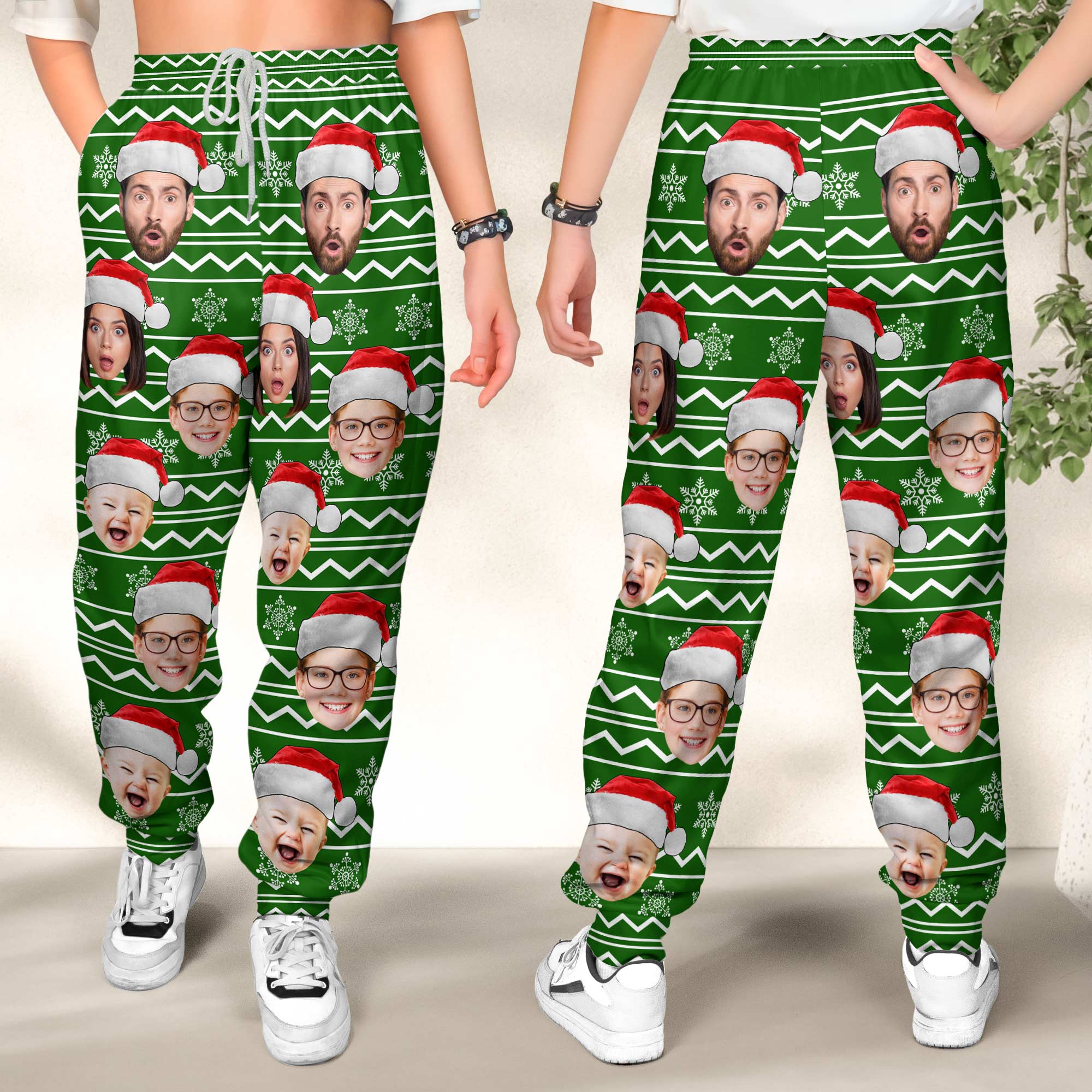 Ugly Pattern Custom Photo Family - Personalized Photo Sweatpants