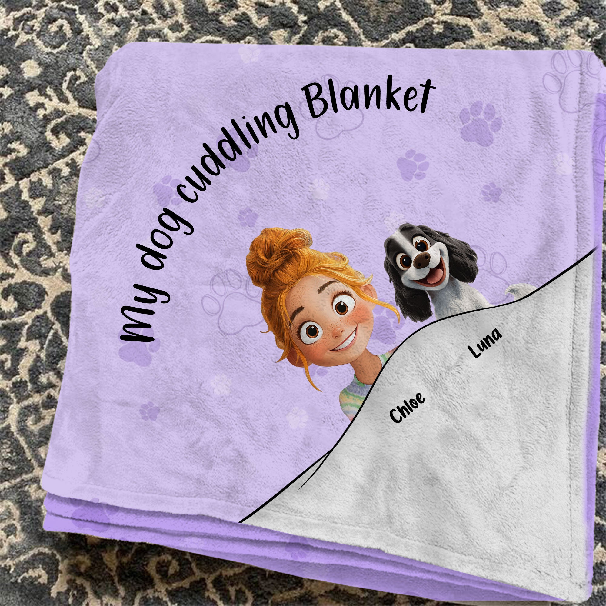 My Dog Cuddling Blanket - Personalized Blanket