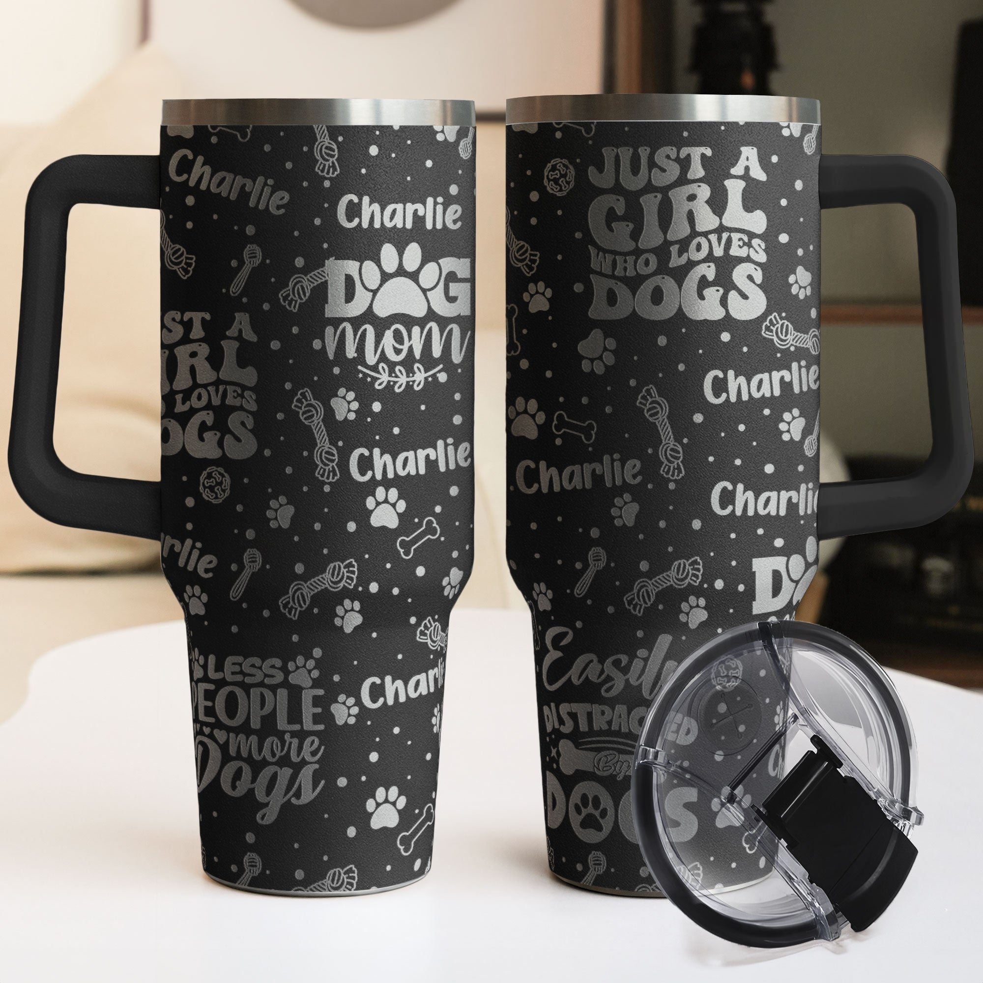 Unbreakable Bond Of A Girl & Her Dogs - Personalized Engraved 40oz Tumbler