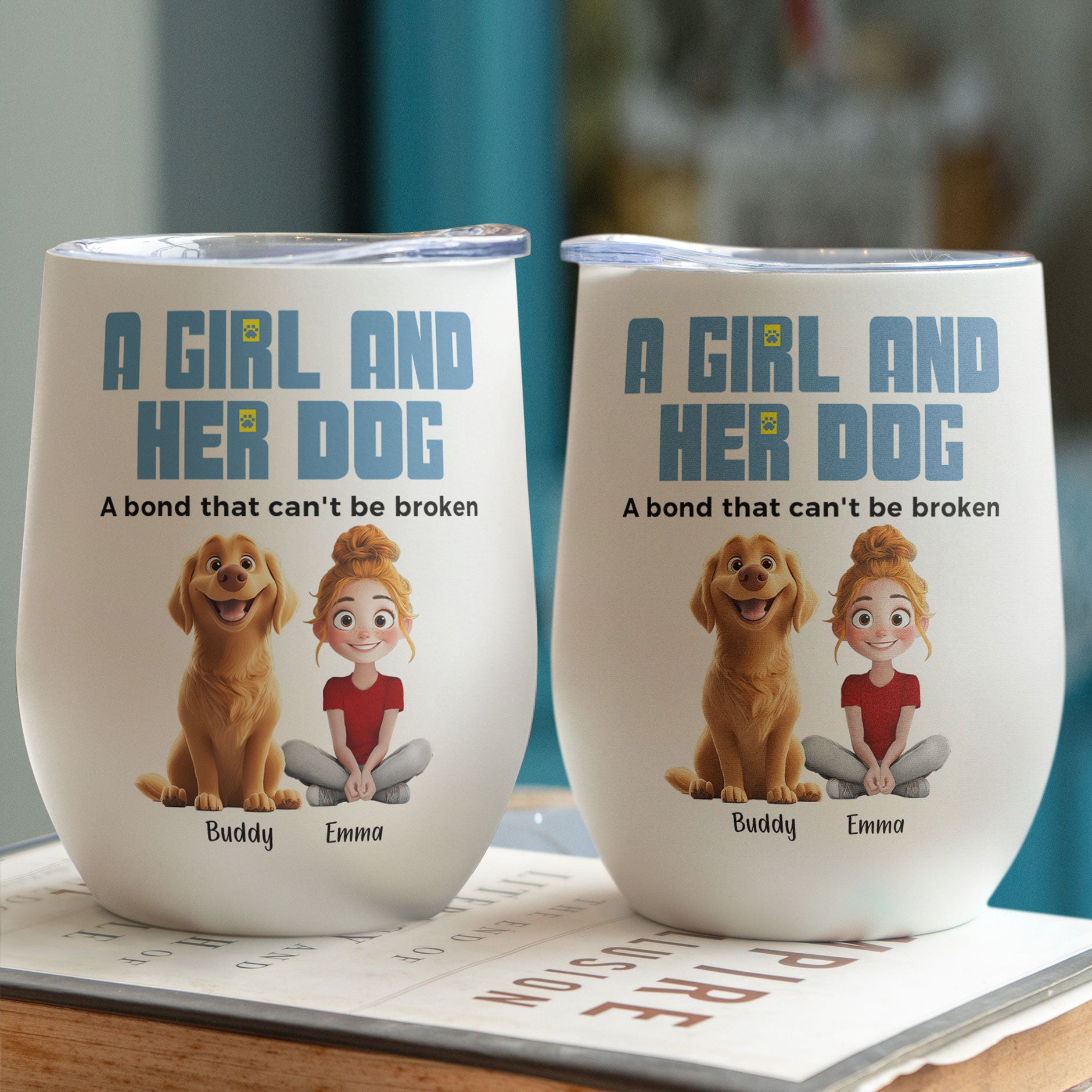 Unbreakable Bond With My Dogs - Personalized Wine Tumbler