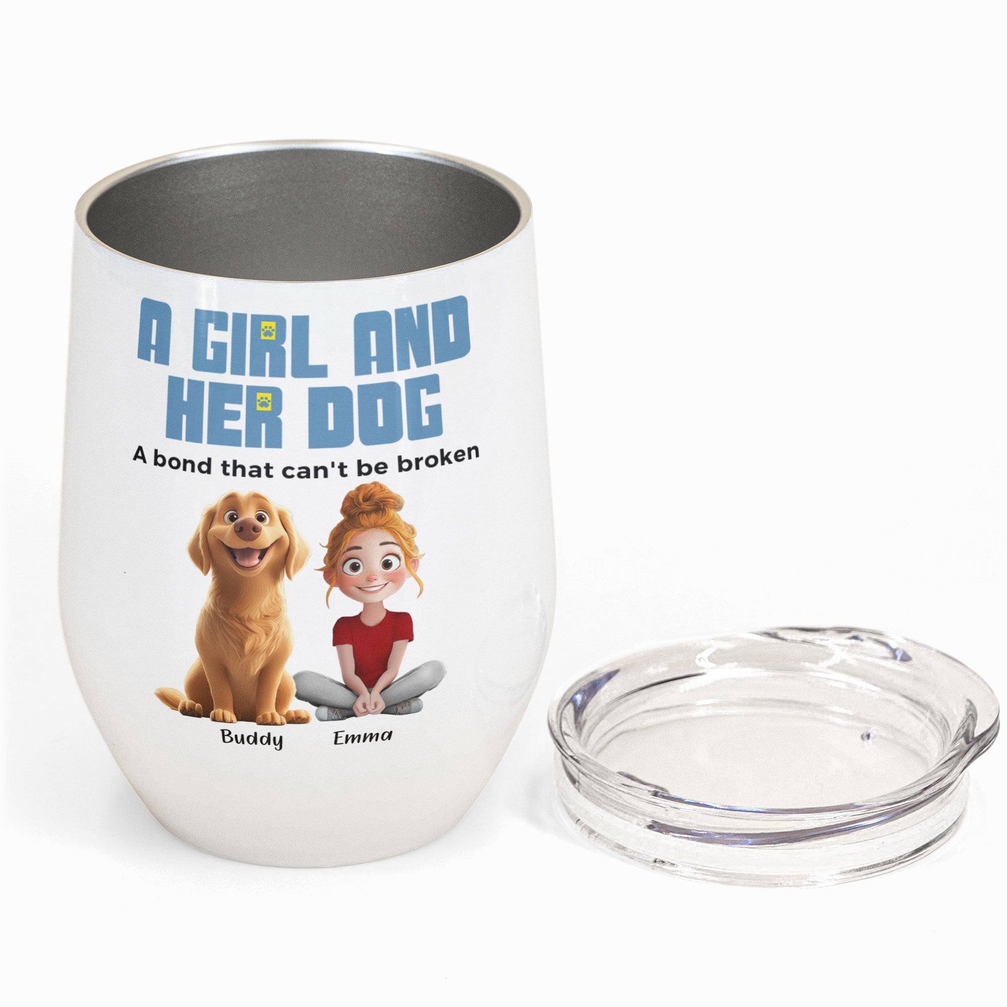 Unbreakable Bond With My Dogs - Personalized Wine Tumbler