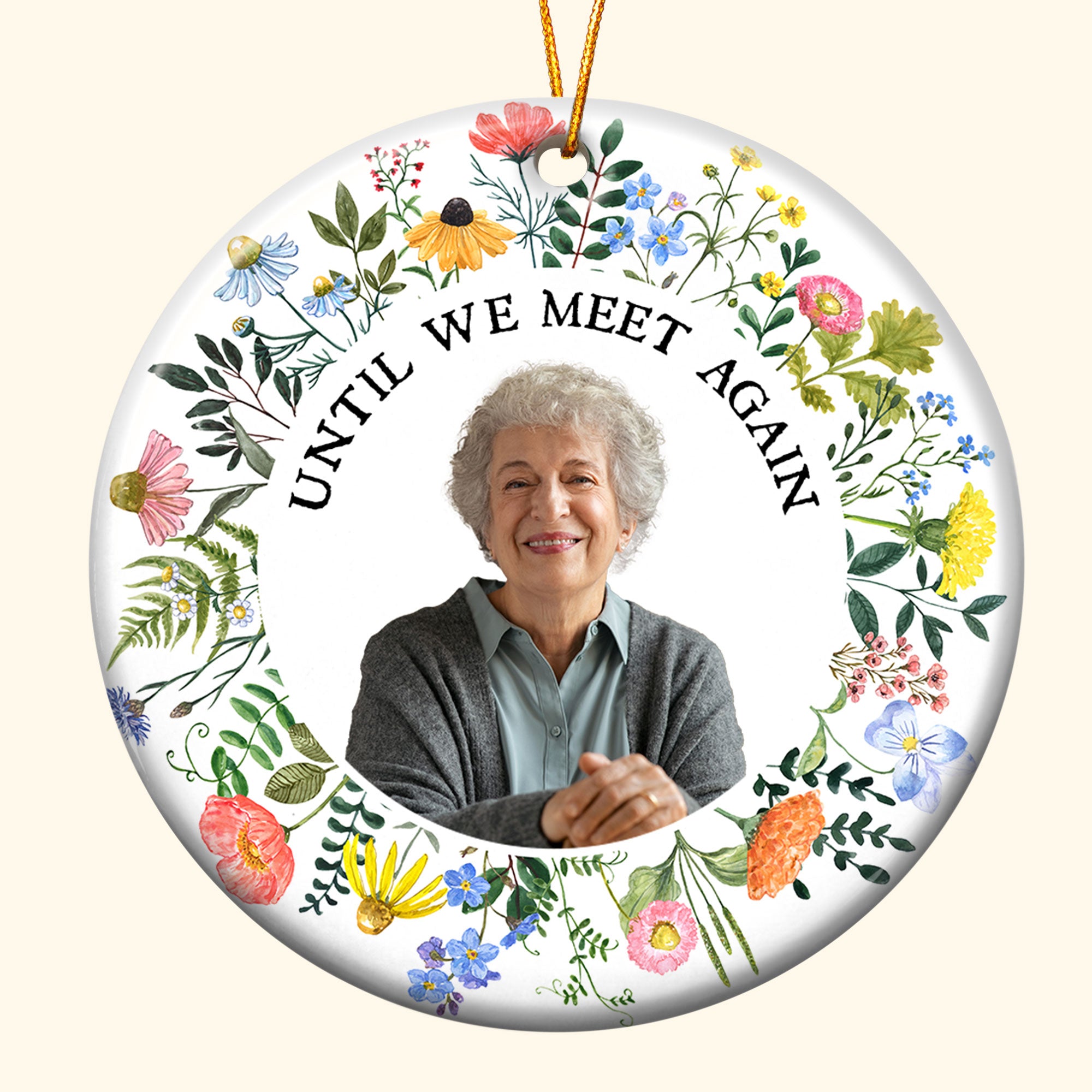 Until We Meet Again - Memorial Gifts For Loss Of Loved Ones - Personalized Ceramic Photo Ornament