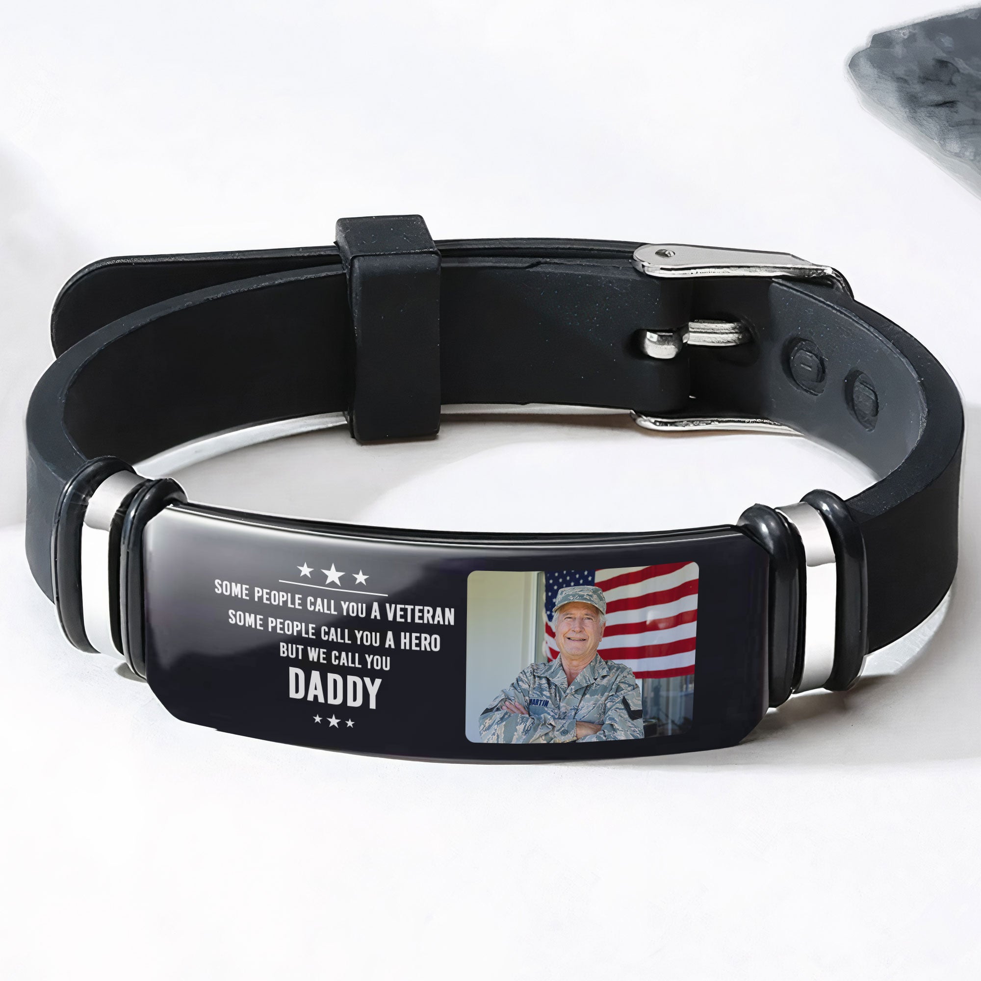 Veteran We Call You Daddy Father's Day Gift For Men - Personalized Photo Bracelet