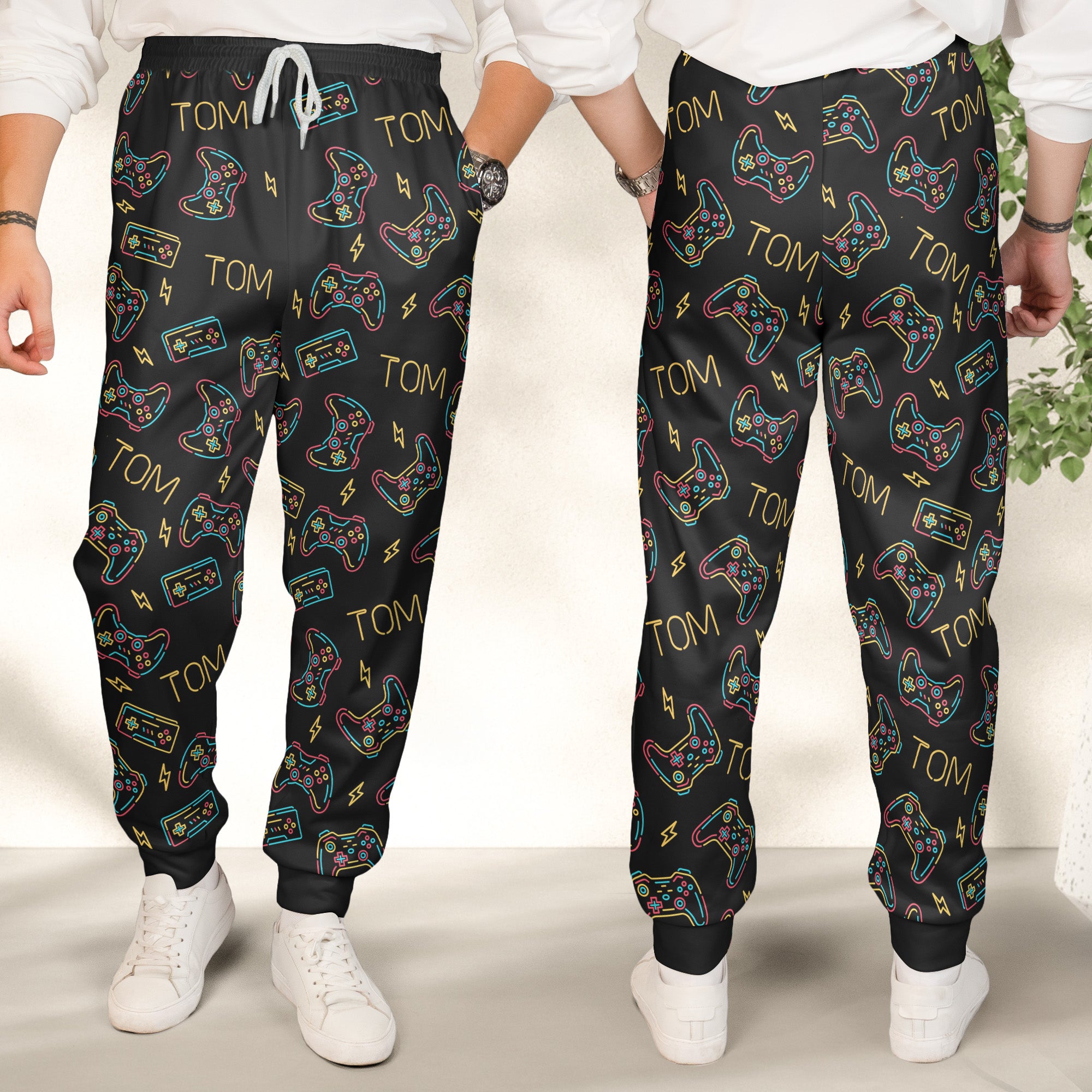 Video Game, Game Controller, Custom Name - Personalized Sweatpants