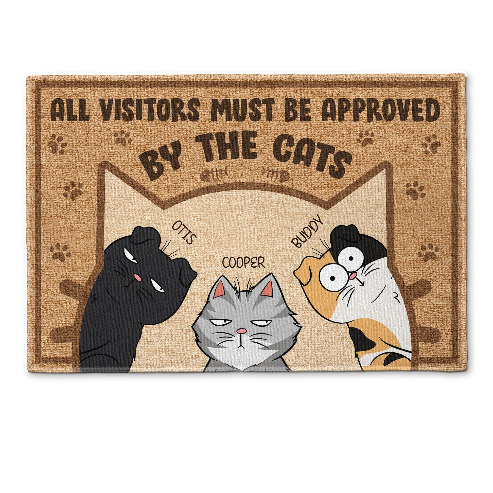 Visitors Must Be Approved By The Cats - Personalized Doormat