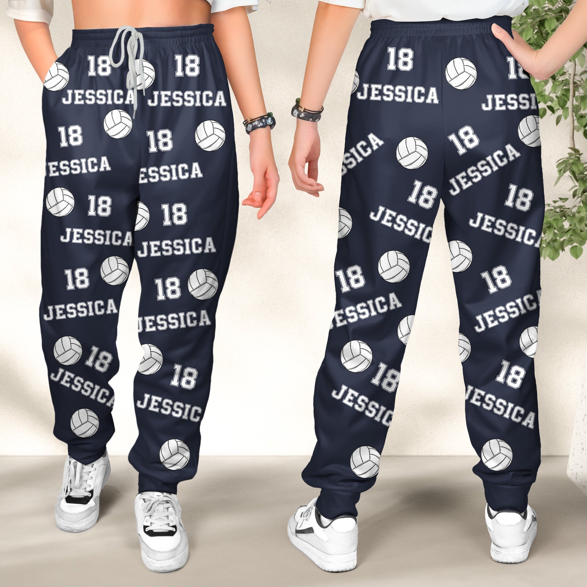 Volleyball Custom Name, Number - Personalized Sweatpants