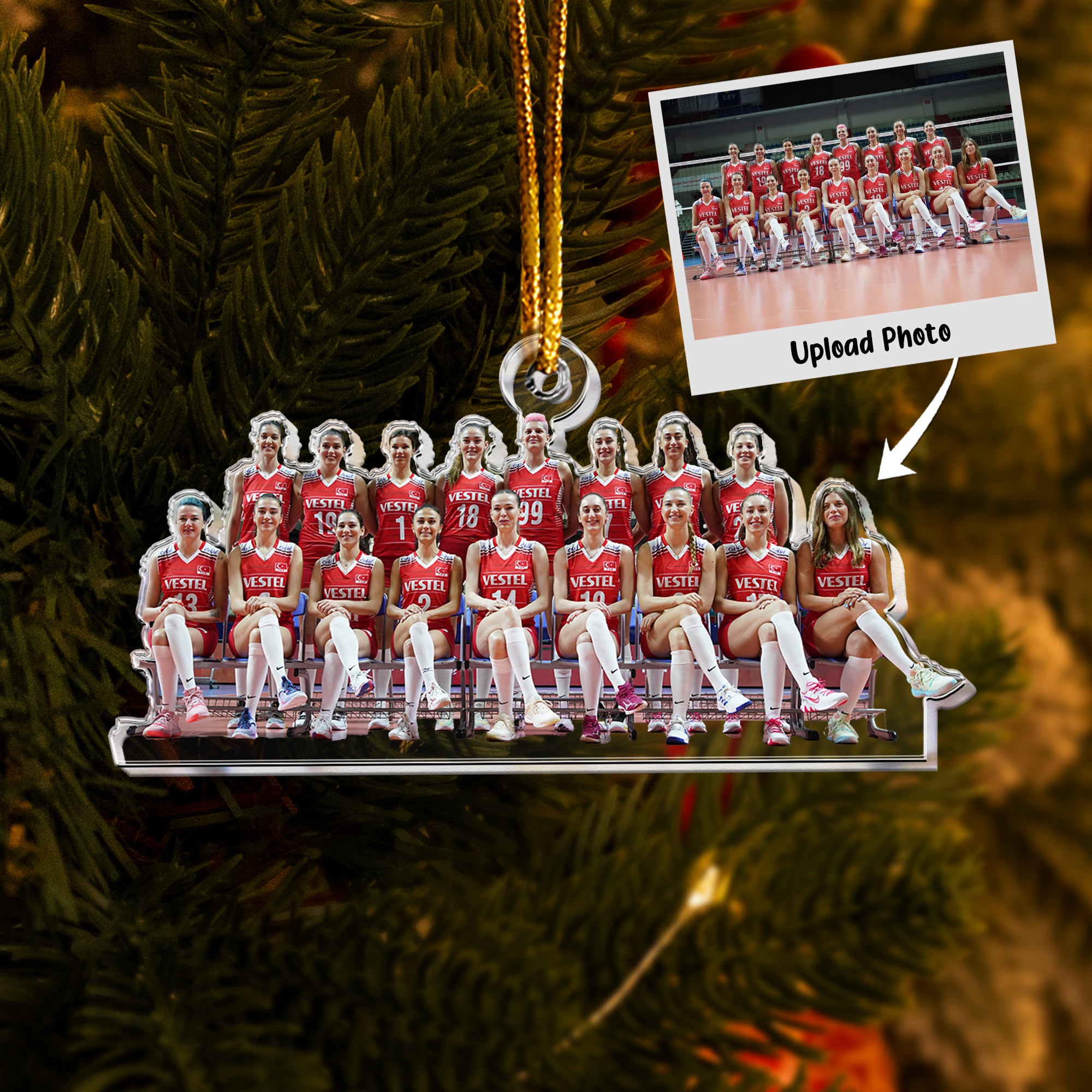 Volleyball Ornament Volleyball Player Team - Personalized Acrylic Photo Ornament