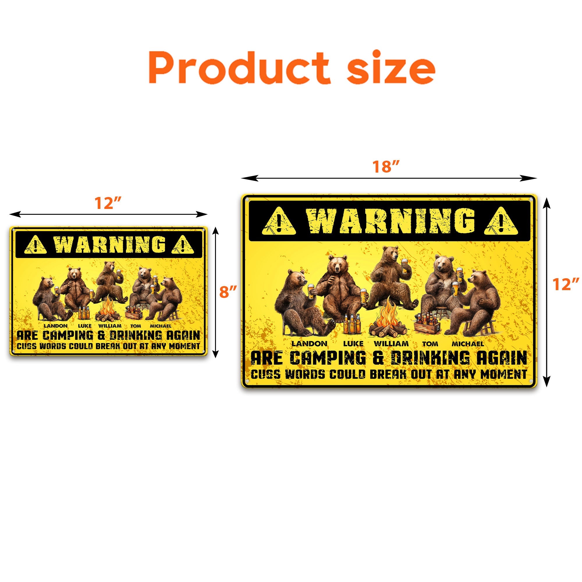 Warning People Are Camping & Drinking Again - Personalized Metal Sign