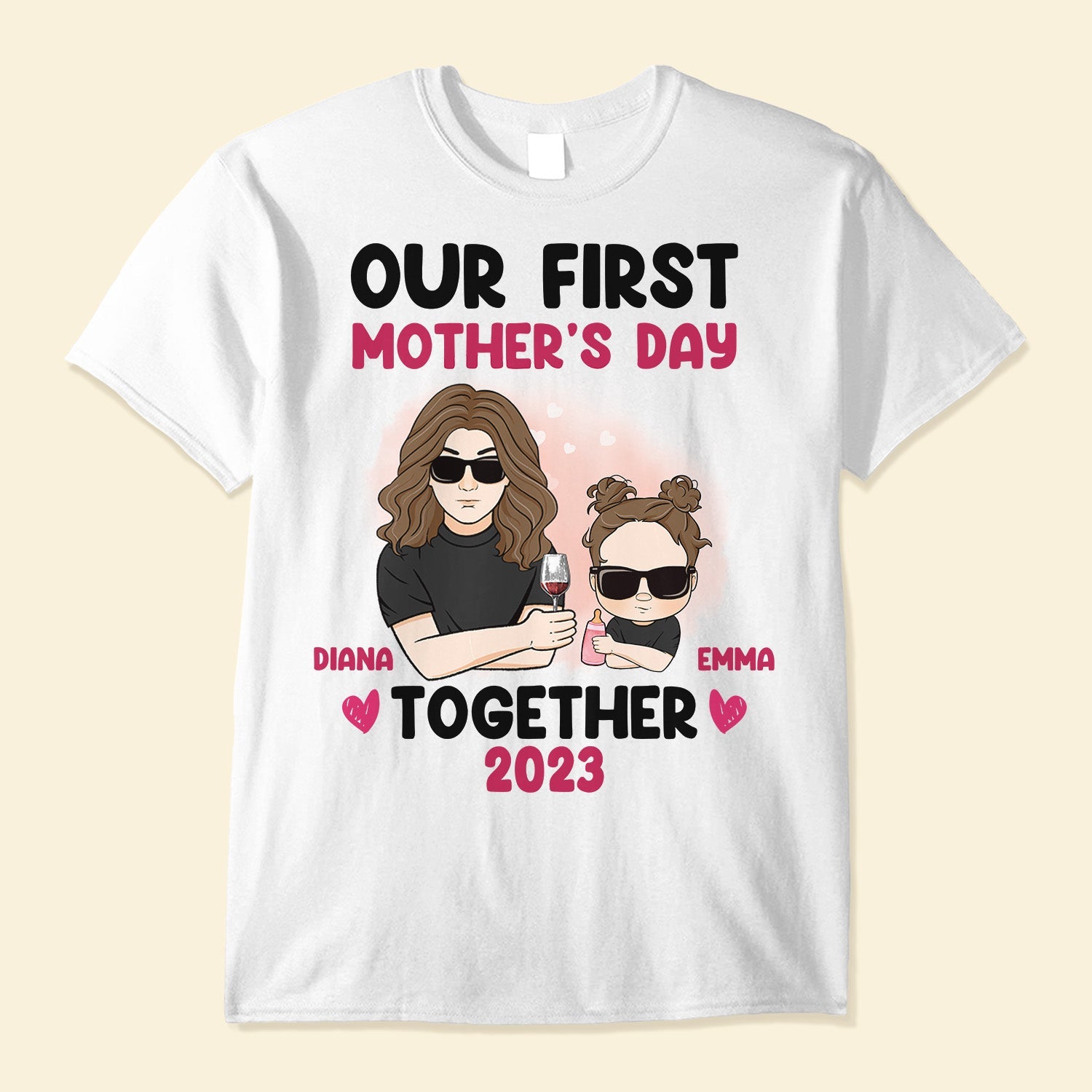 Our First Mother's Day Together 1st Mom - Personalized Matching Family Shirts