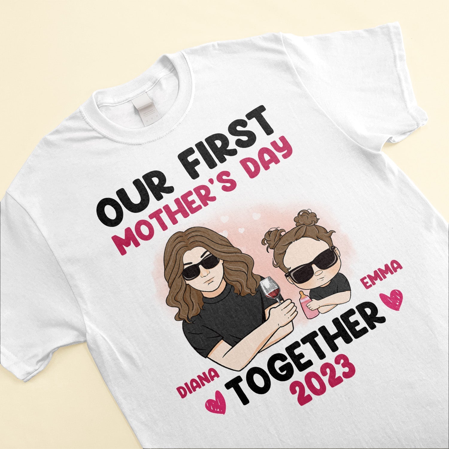 Our First Mother's Day Together 1st Mom - Personalized Matching Family Shirts