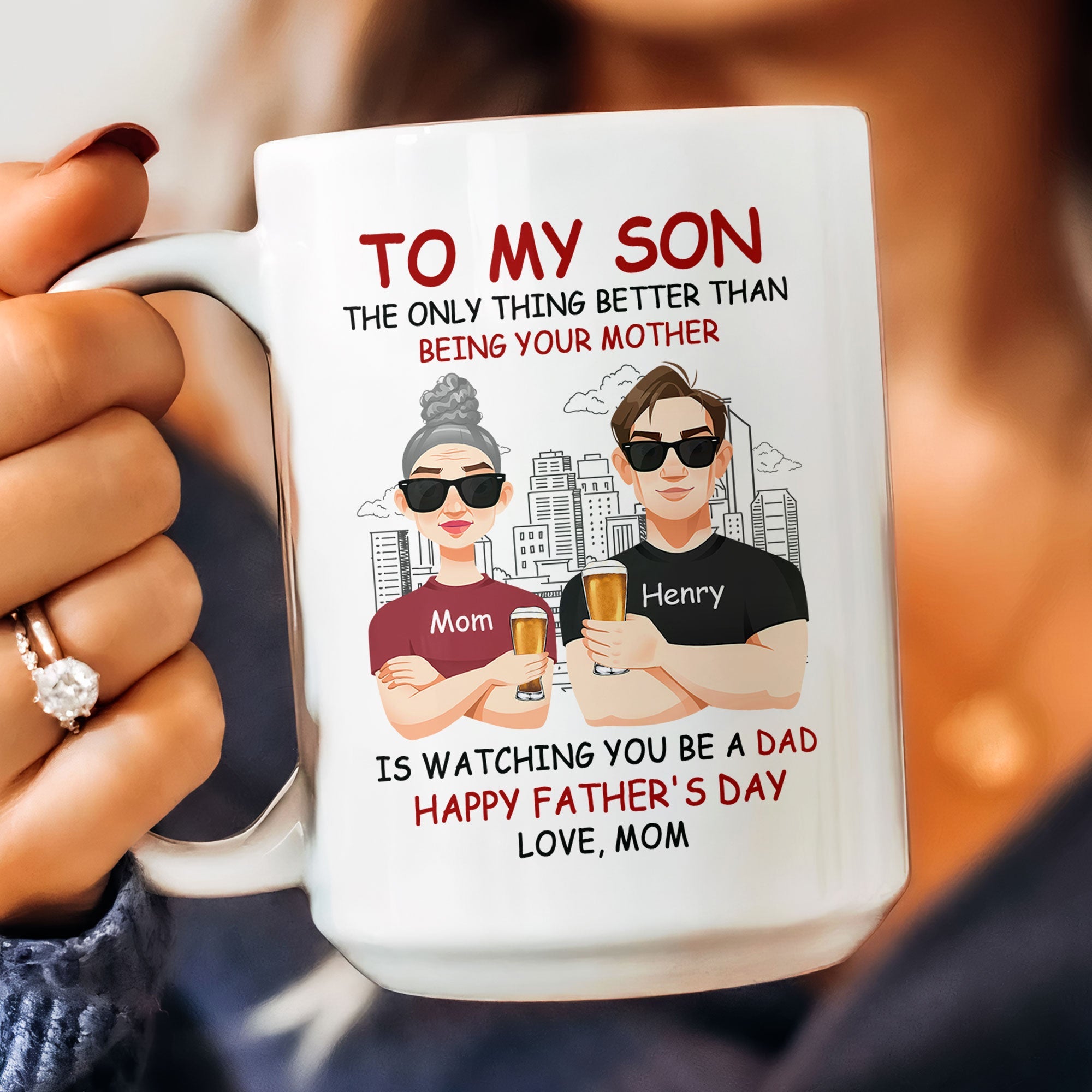 Watching You Be A Dad - Personalized Mug