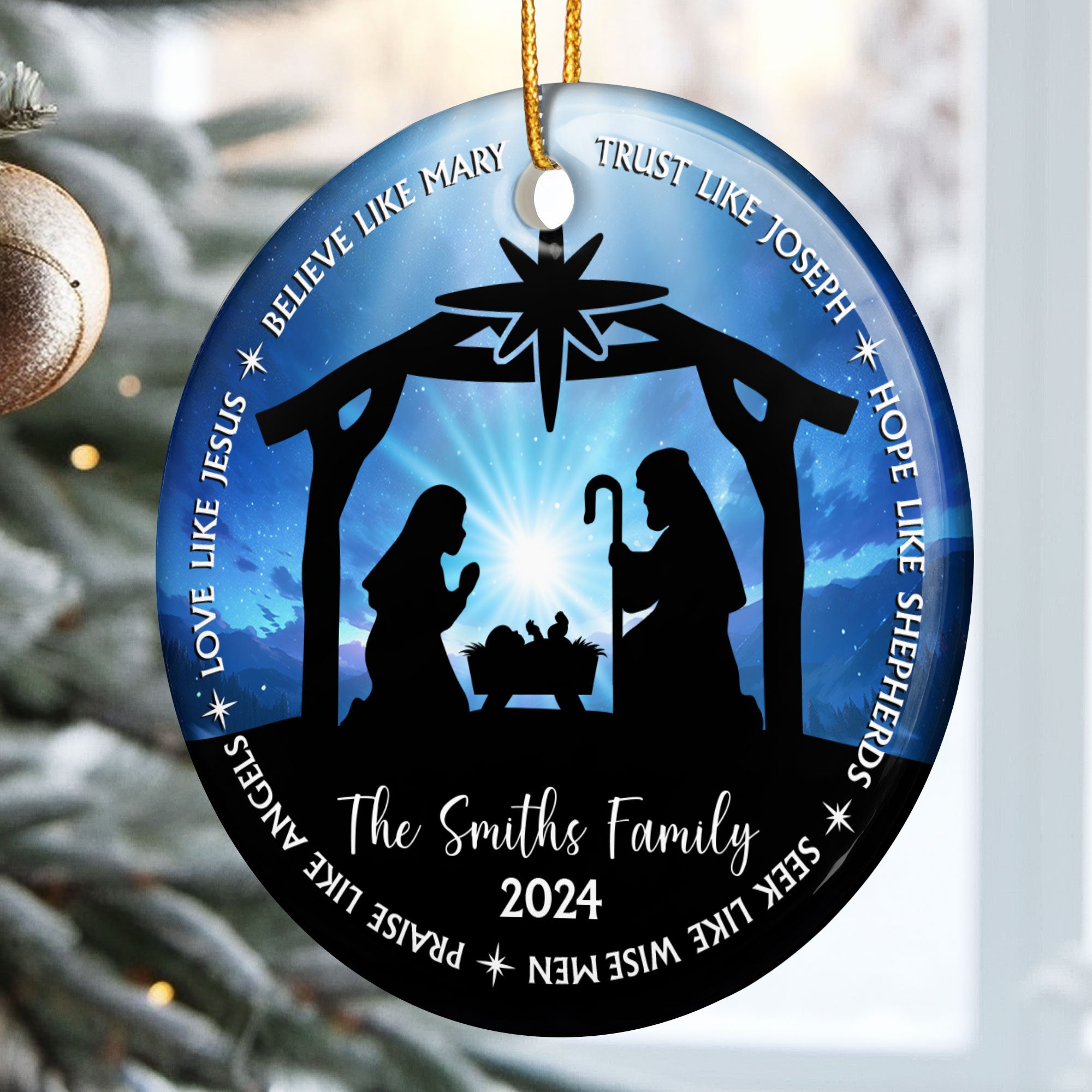 We Believe Nativity - Personalized Ceramic Ornament