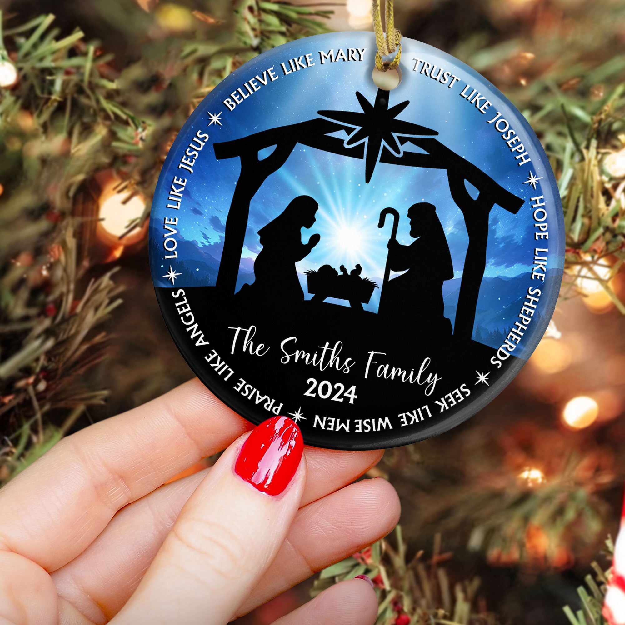 We Believe Nativity - Personalized Ceramic Ornament