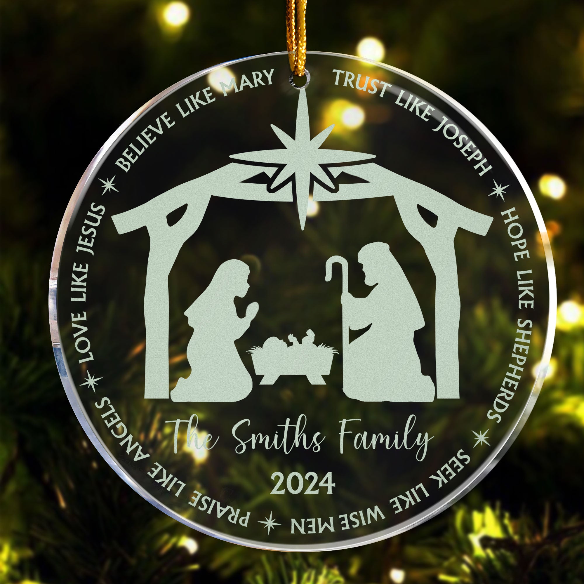 We Believe Nativity - Personalized Acrylic Ornament