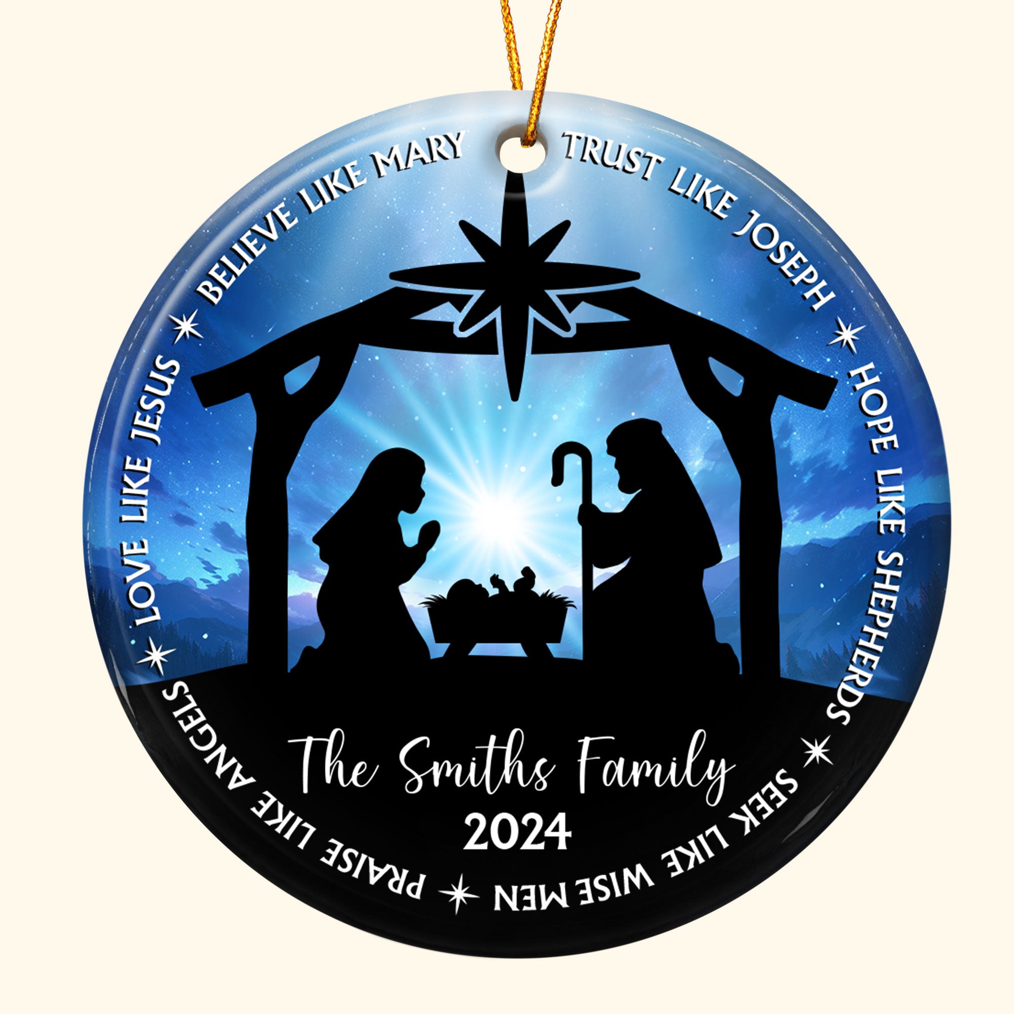 We Believe Nativity - Personalized Ceramic Ornament