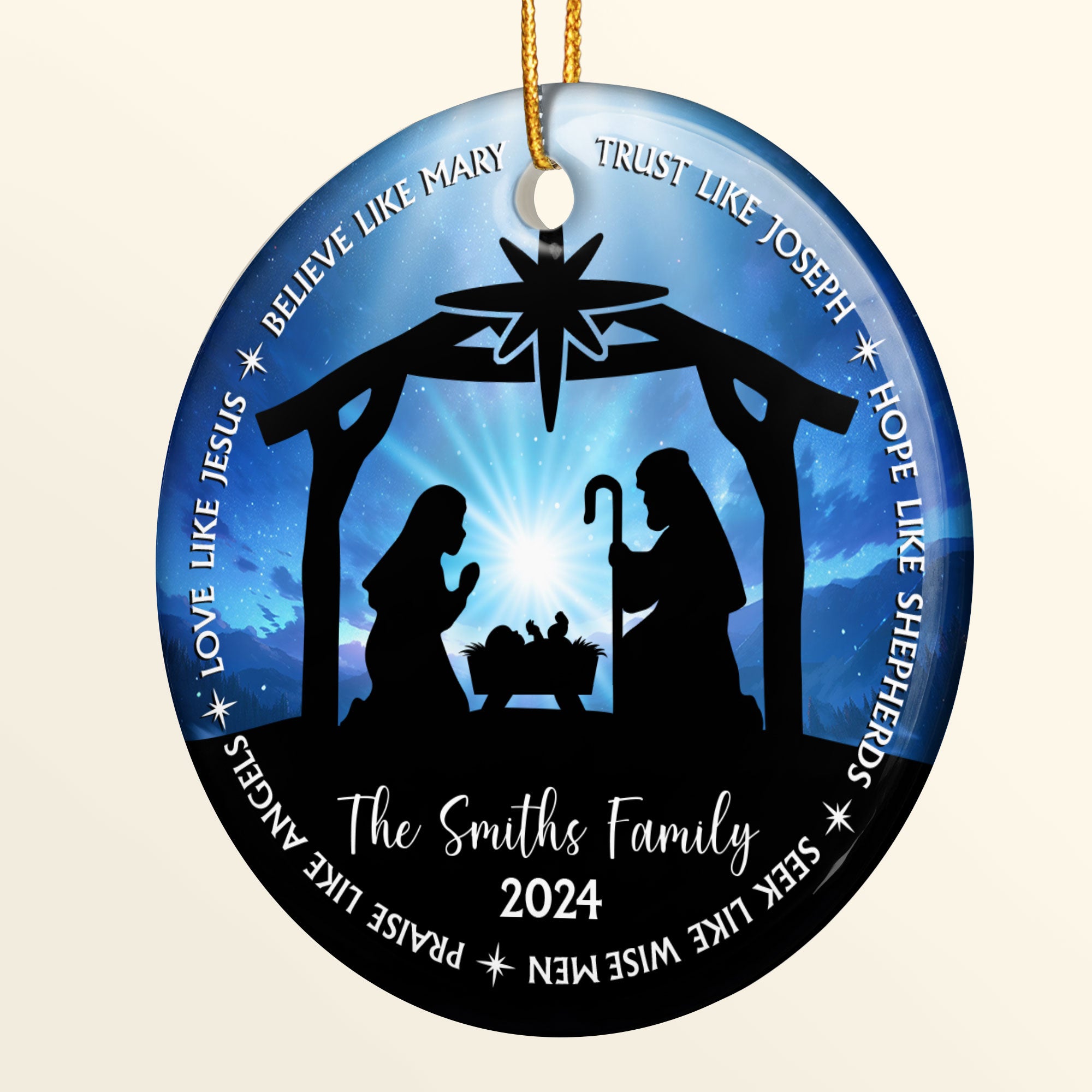 We Believe Nativity - Personalized Ceramic Ornament