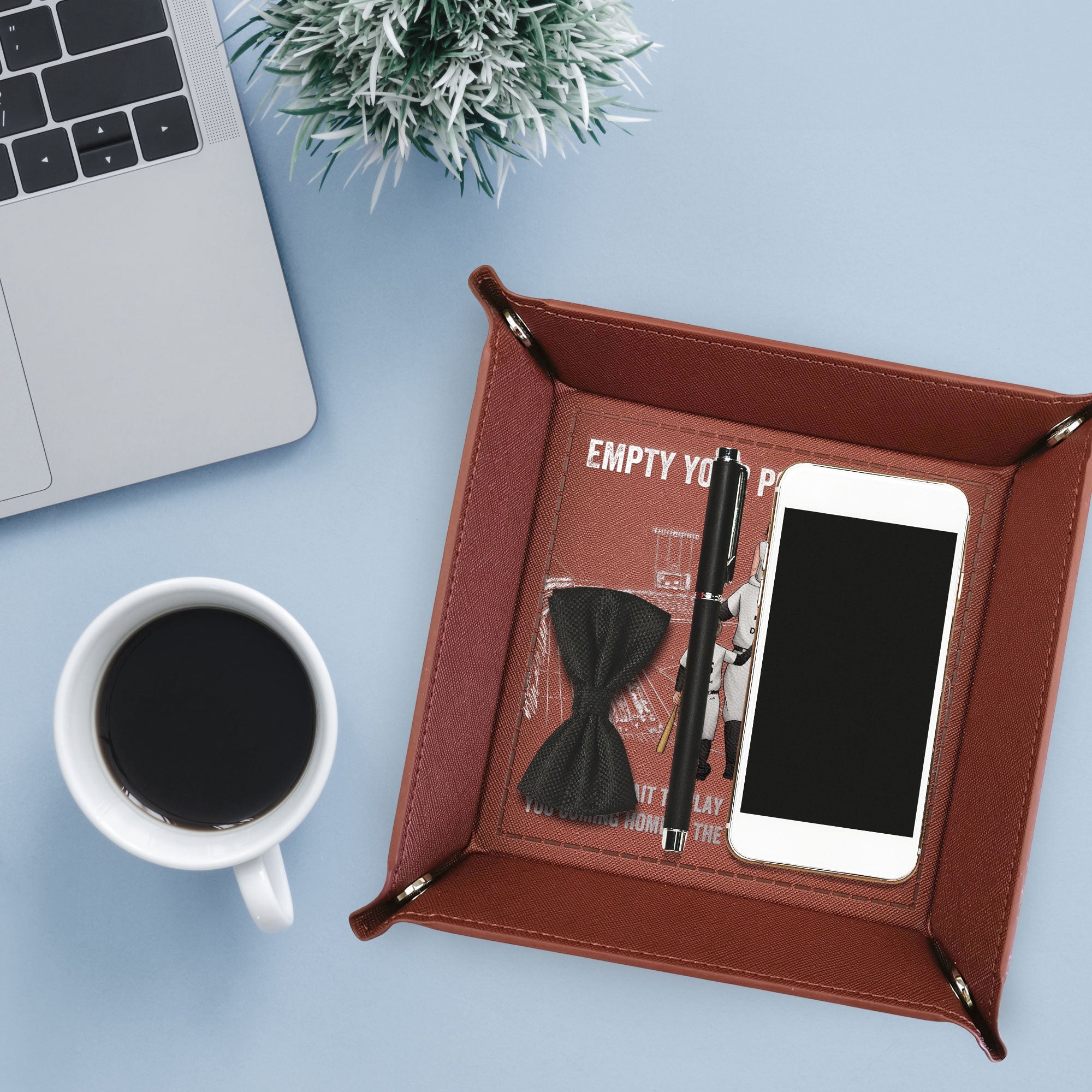 We Can't Wait To Play Baseball With You - Personalized Leather Valet Tray